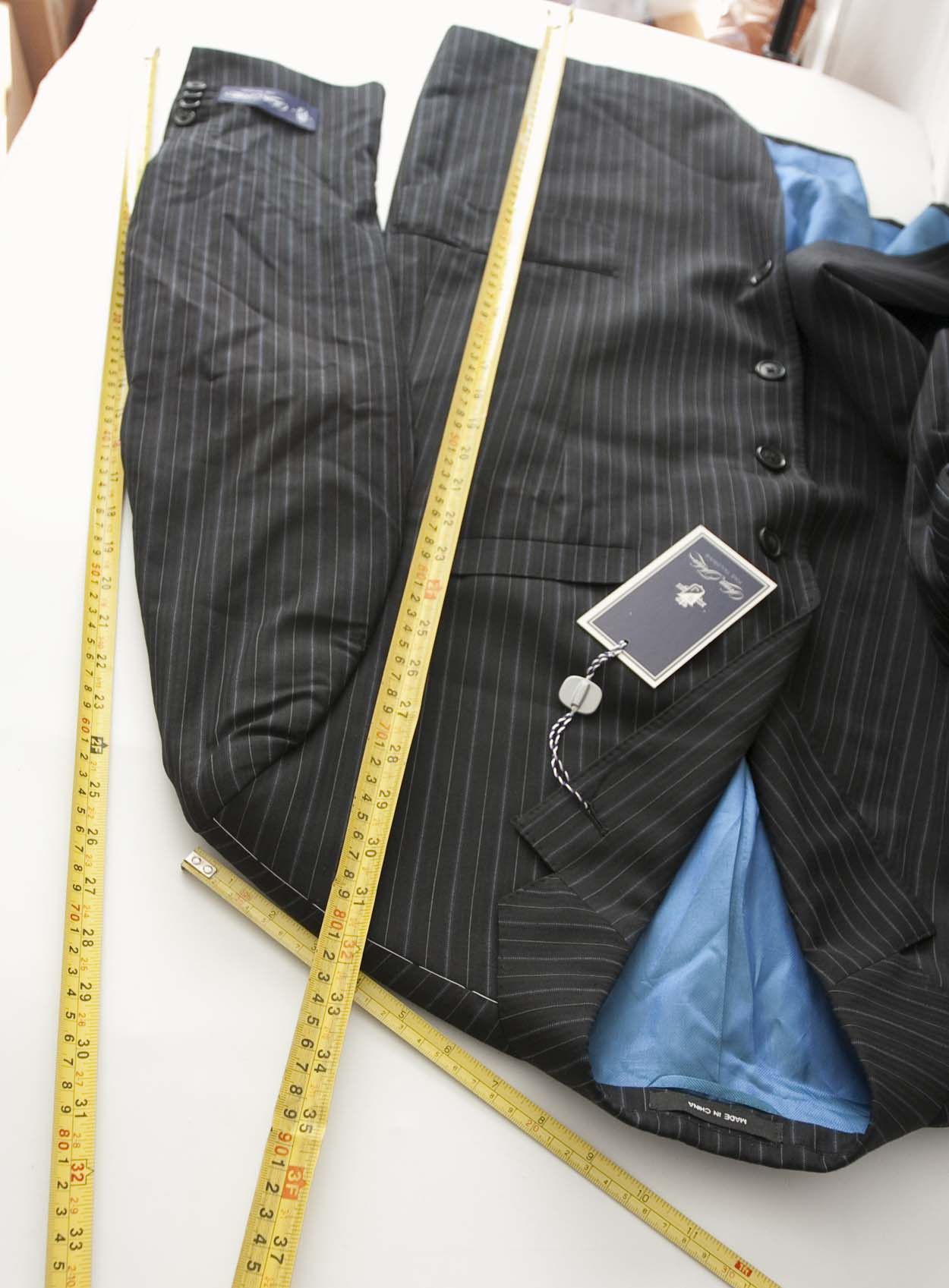 Sean John New Sean John Jacket Wool Size 44R Dark Gray Stripe Size 44R - 8 Thumbnail