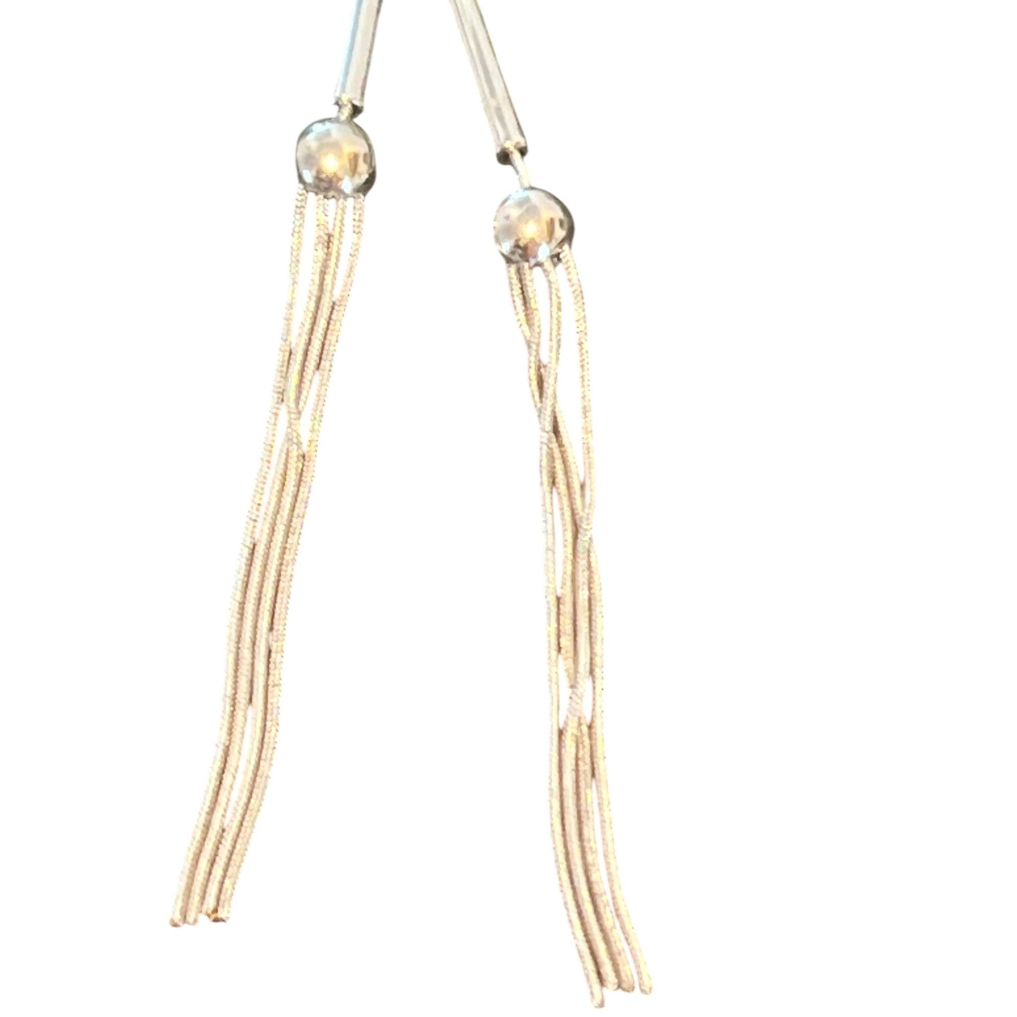 Chicos Chicos Silver Tone Long Necklace Articulated Choker Long Tas Size ONE SIZE - 5 Thumbnail