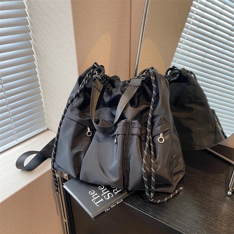 Japanese Brand Fashion hip hop large bucket bag shoulder bag unisex Size ONE SIZE - 4 Thumbnail