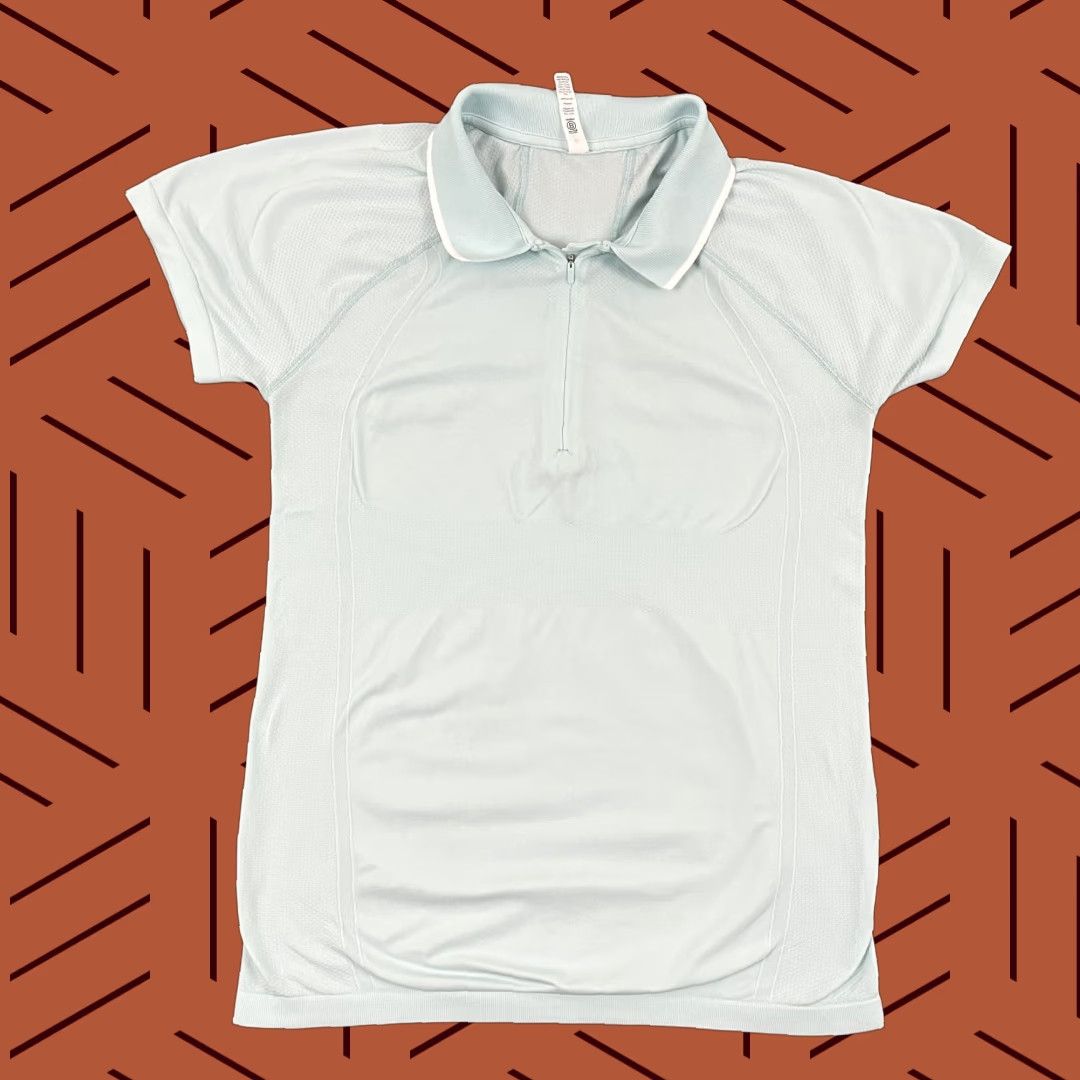 Athleta Athleta Momentum Polo Tee Shirt Womens Large Light Blue Golf Tennis Zip 556401 Size L / US 10 / IT 46 - 1 Thumbnail