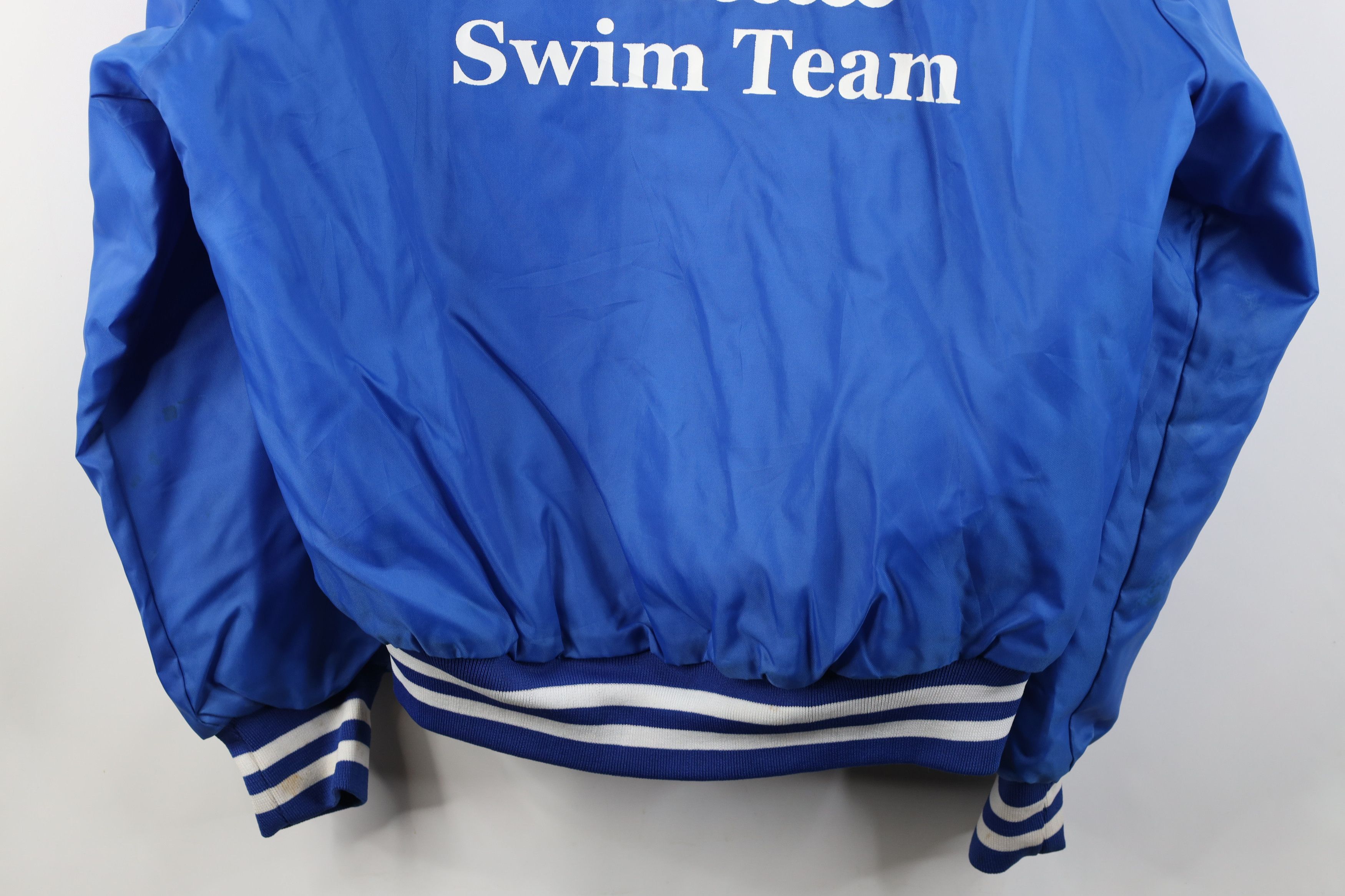 Vintage Vintage 80s 90s Swim Team Quilted Satin Bomber Jacket USA Size US L / EU 52-54 / 3 - 16 Thumbnail