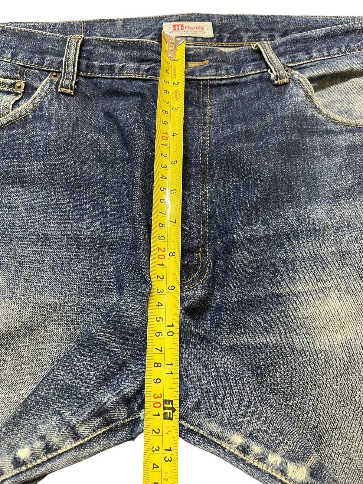 Hanes Vintage 90s Hanes Faded Wash Distressed Style Baggy Jeans Size US 35 - 16 Thumbnail