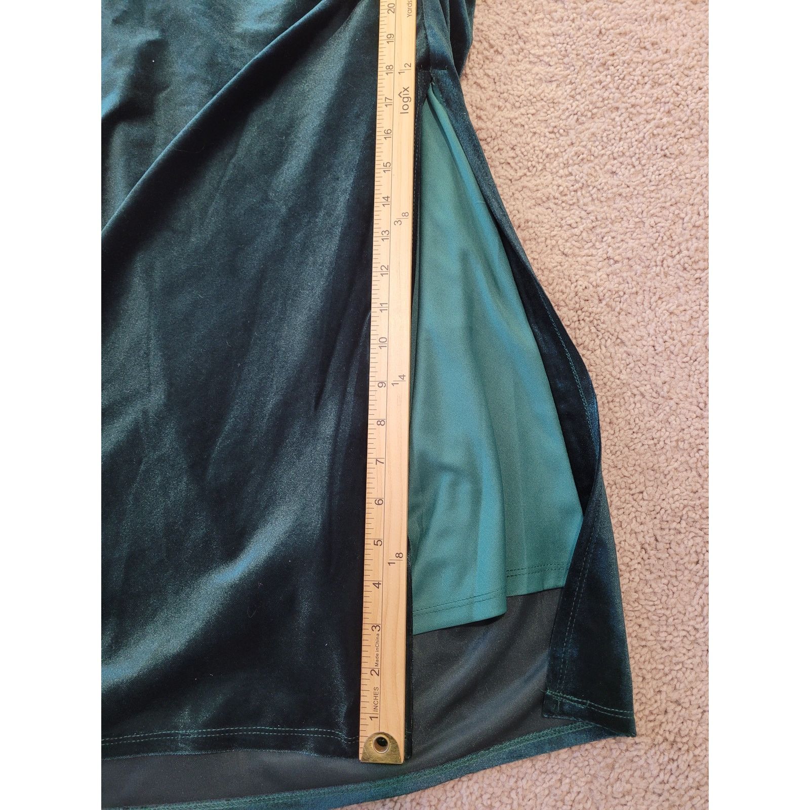 NWOT Robbie Bee Emerald Velvet Cowl Maxi Dress L