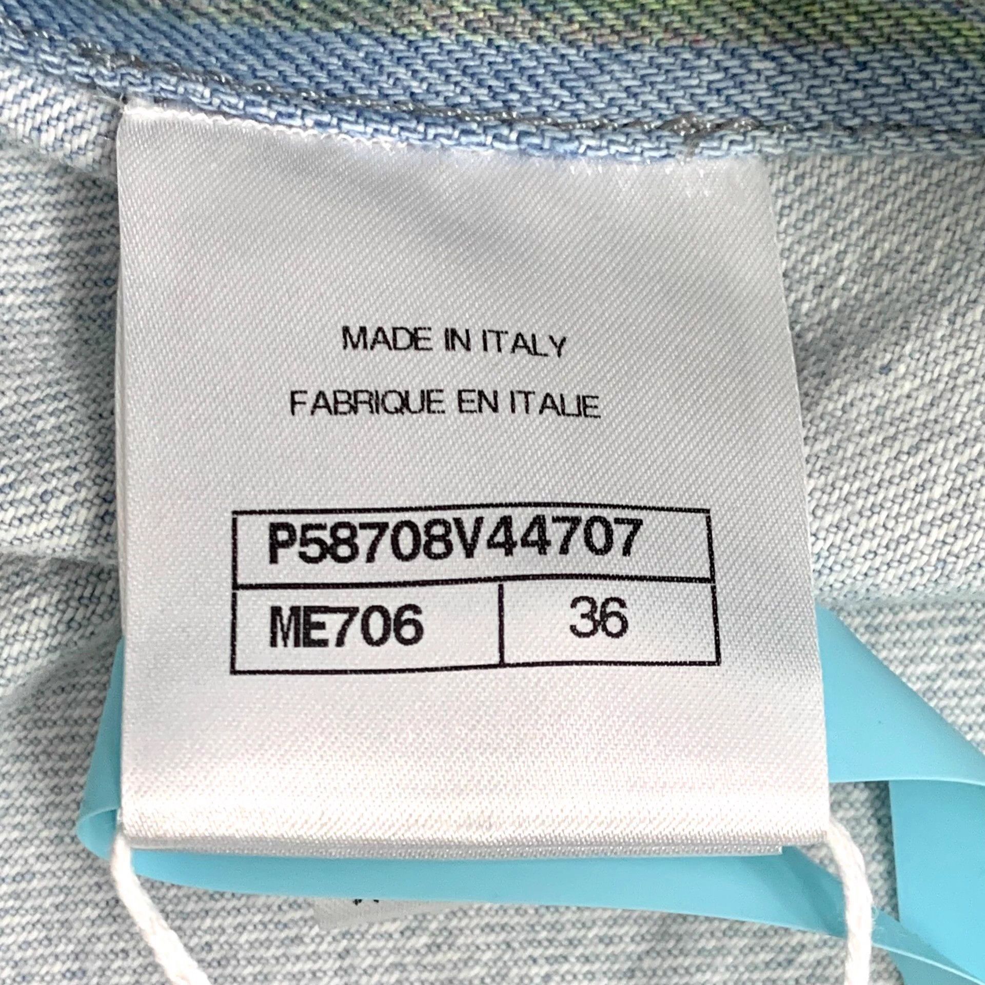 Chanel LW0285 Chanel Light Blue Camellia Striped Collar Size XS / US 0-2 / IT 36-38 - 6 Thumbnail