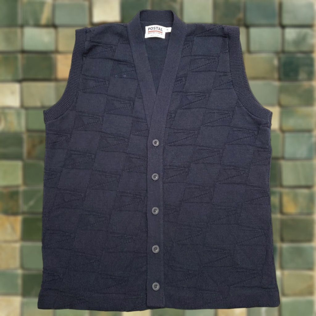 Vintage VINTAGE Jantzen Sweater Vest Mens XL Blue V-Neck Cardigan Knit/All Seasons Garment US Made Size US XL / EU 56 / 4 - 1 Thumbnail