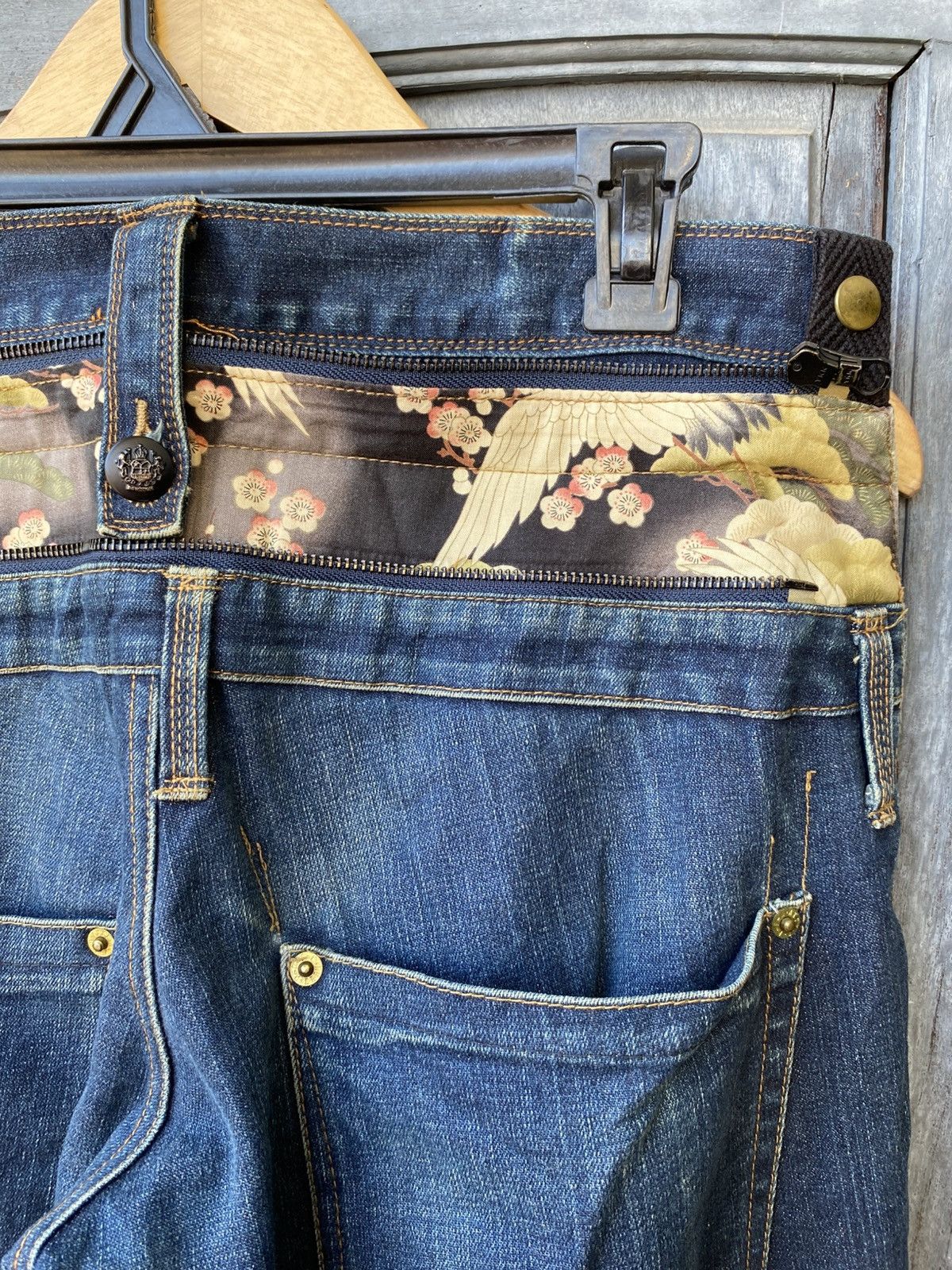 PPFM PPFM Denim Hidden Kimono Print & Gold Zipper Made in Japan Size US 30 / EU 46 - 15 Thumbnail