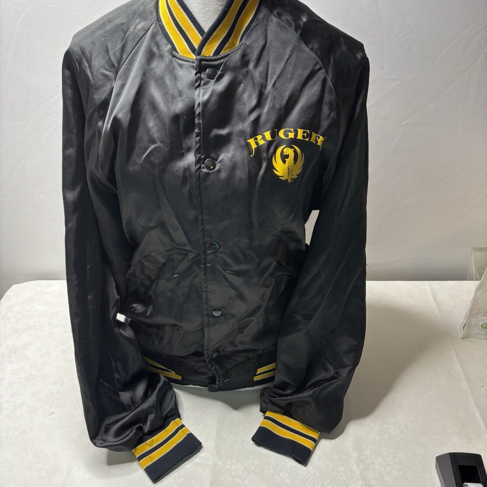 & Other Stories Ruger Satin Bomber Jacket Vintage 80s Firearm Gun Size US M / EU 48-50 / 2 - 1 Thumbnail