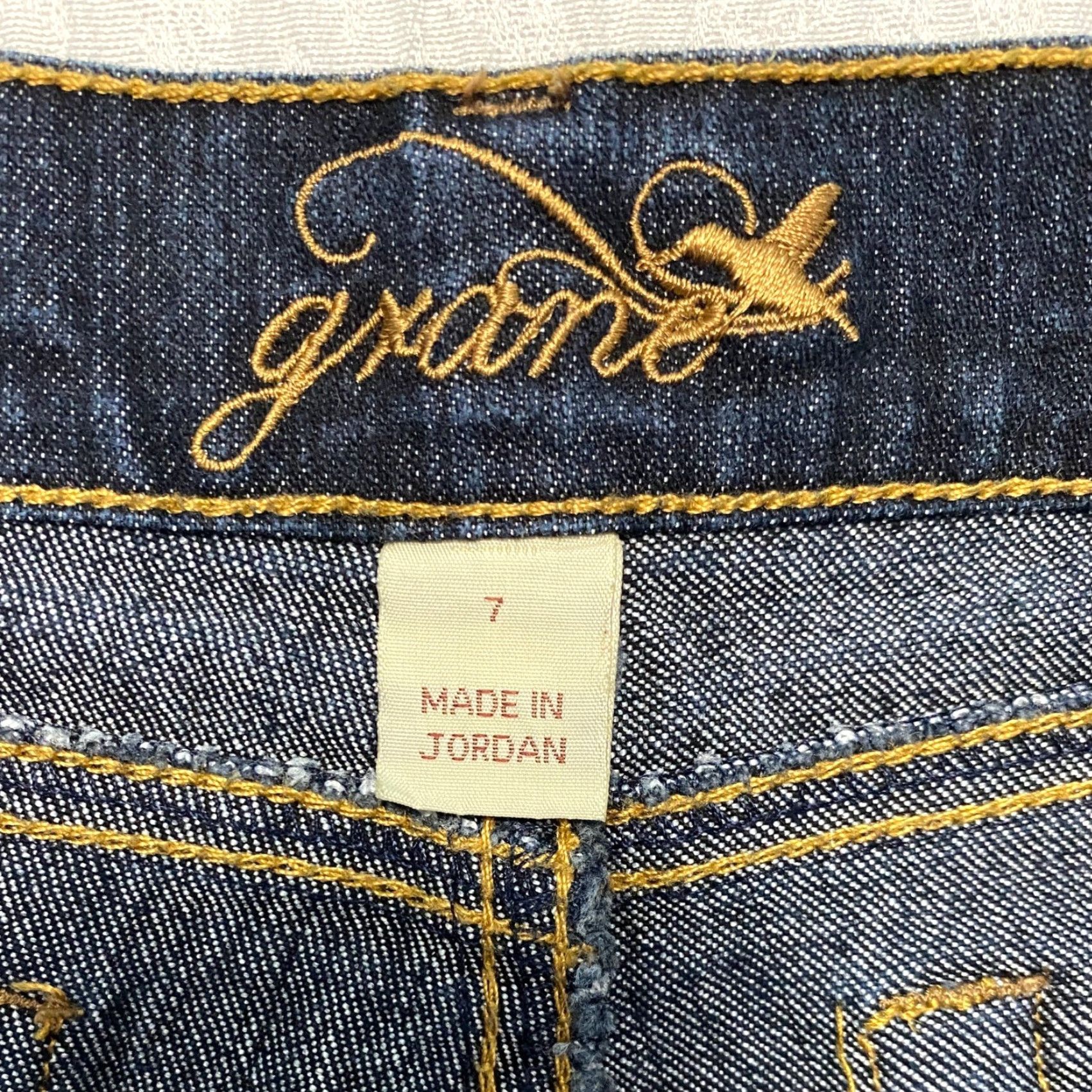 Denime Grane Jeans Bootcut Jeans Juniors 7 Dark Wash Denim Embroidered Pockets Stretch Womens Boyfriend-Style? Size 28" / US 6 / IT 42 - 5 Thumbnail