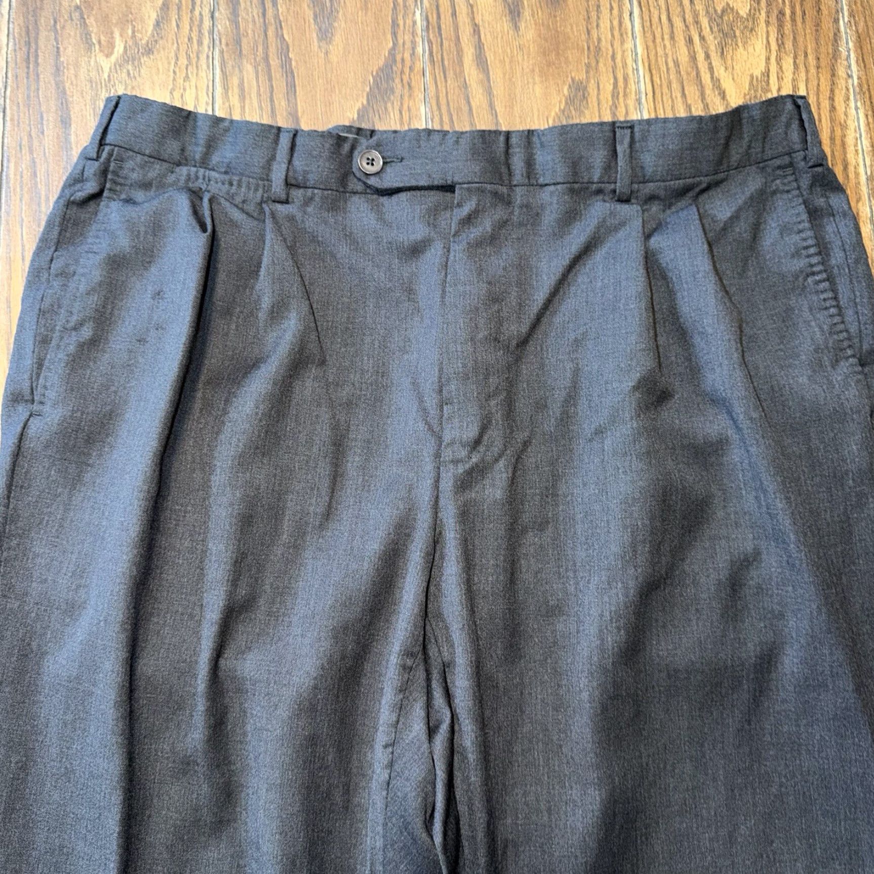 Ermenegildo Zegna Ermenegildo Zegna Pants Men 36x31 Wool Dress Dark Gray Mens Size US 36 / EU 52 - 3 Thumbnail