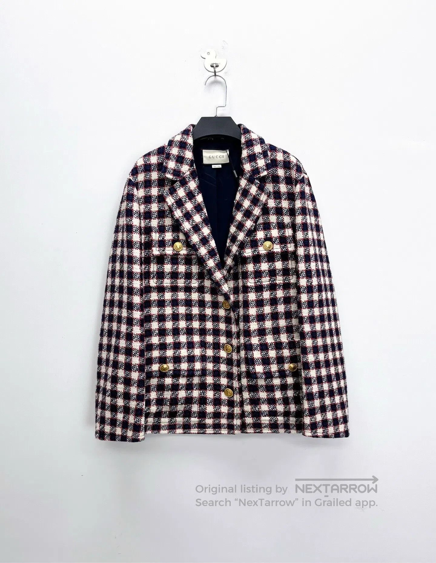 Gucci Guicci Tweed Woven Chanel-Style Gold Button Blazer| Size M / US 6-8 / IT 42-44 - 1 Thumbnail