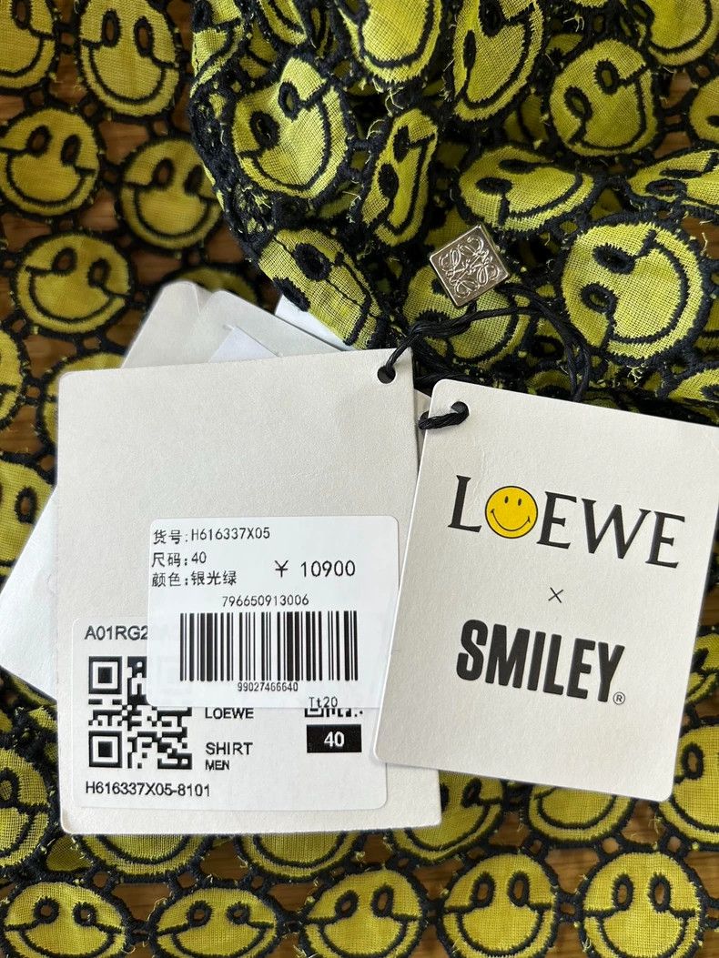 Loewe LOEWE size40 Yellow and green openwork smiling shirt jacket Size US XXS / EU 40 - 8 Thumbnail