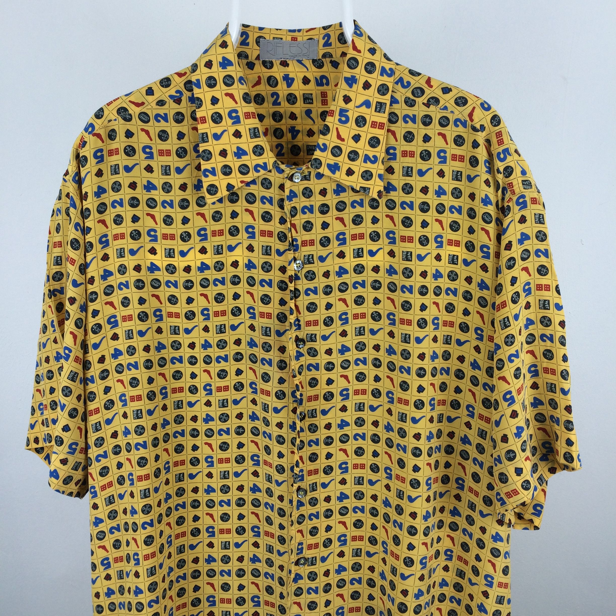 Vintage H42 ITALY DESIGNER RIFLESSI SHIRT FULLPRINT GUNS MAFIA Size US XL / EU 56 / 4 - 4 Thumbnail