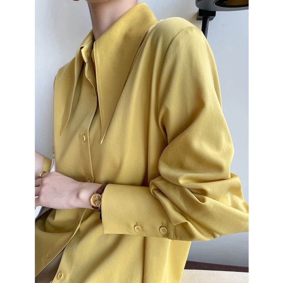 Japanese Brand × Vintage Women's Pointed Collar Blouses French Style Size M / US 6-8 / IT 42-44 - 3 Thumbnail