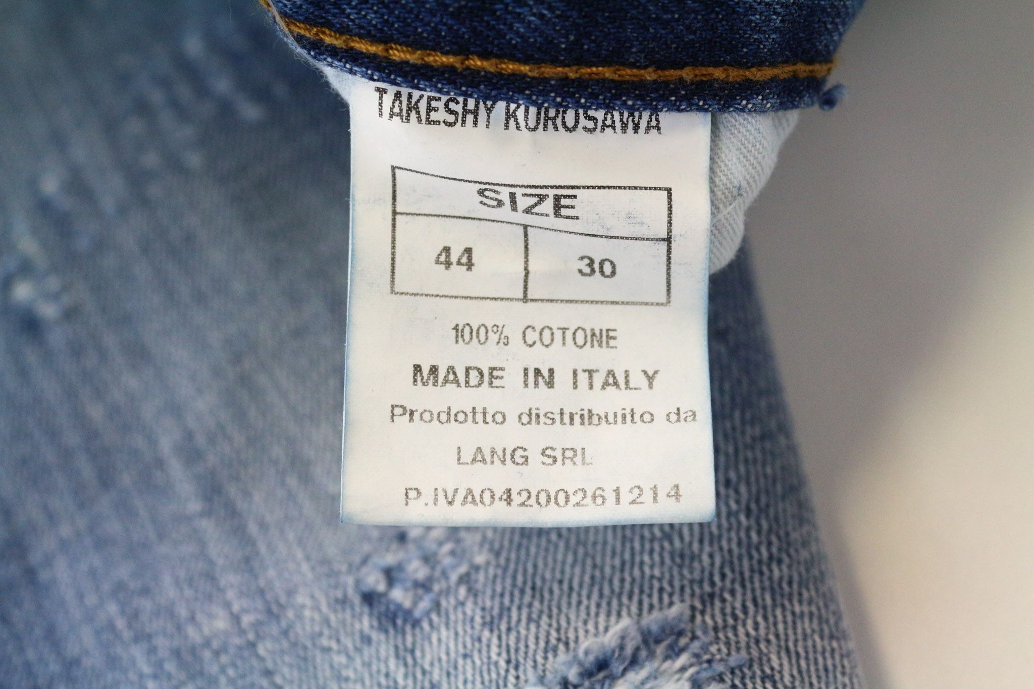 Takeshy Kurosawa W30 Blue Slim Washed Distressed Jeans 75198 Size US 30 / EU 46 - 5 Thumbnail
