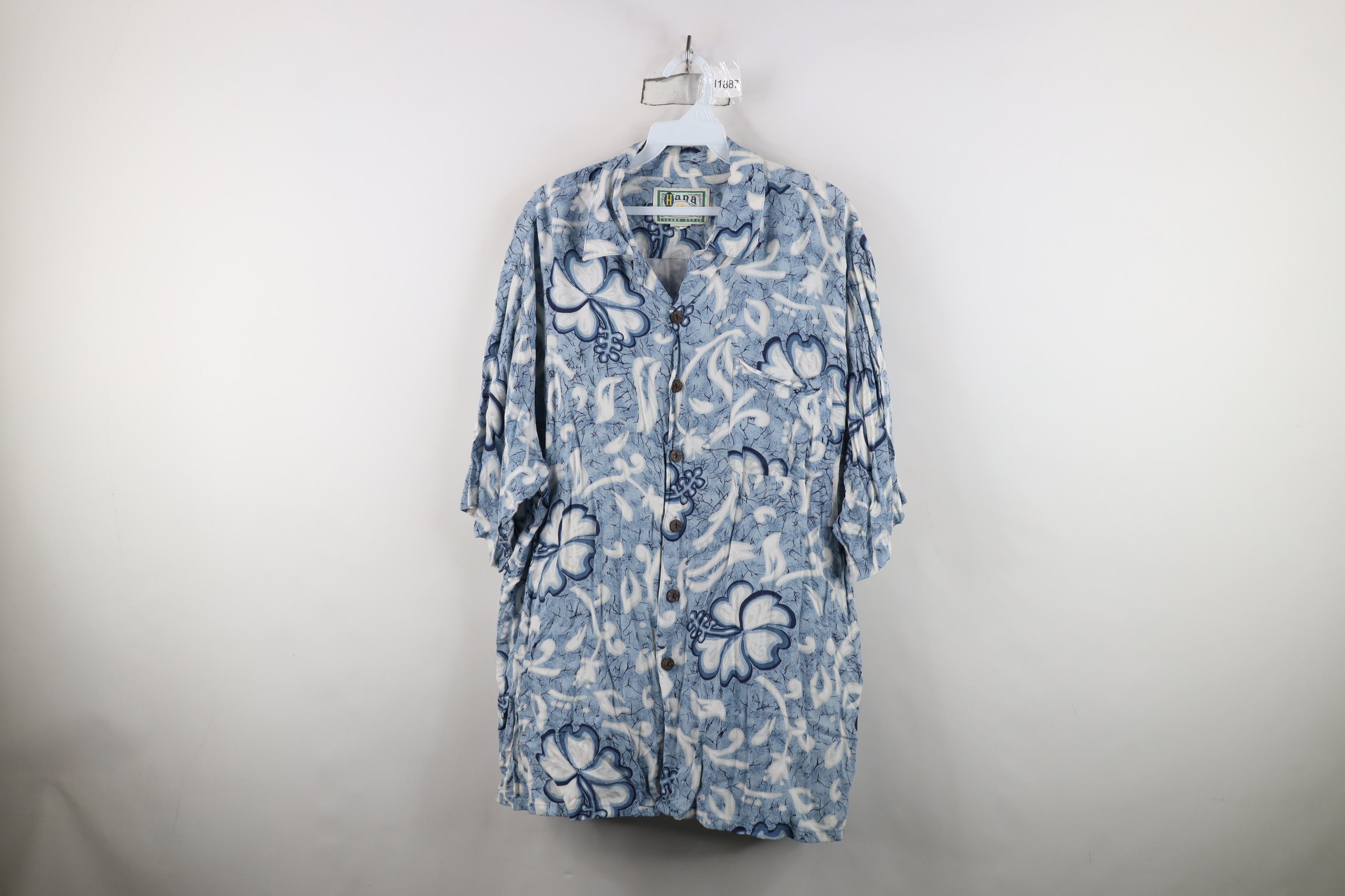 Vintage Vintage 90s Streetwear Flower Luau Hawaiian Button Shirt Size US XL / EU 56 / 4 - 1 Thumbnail