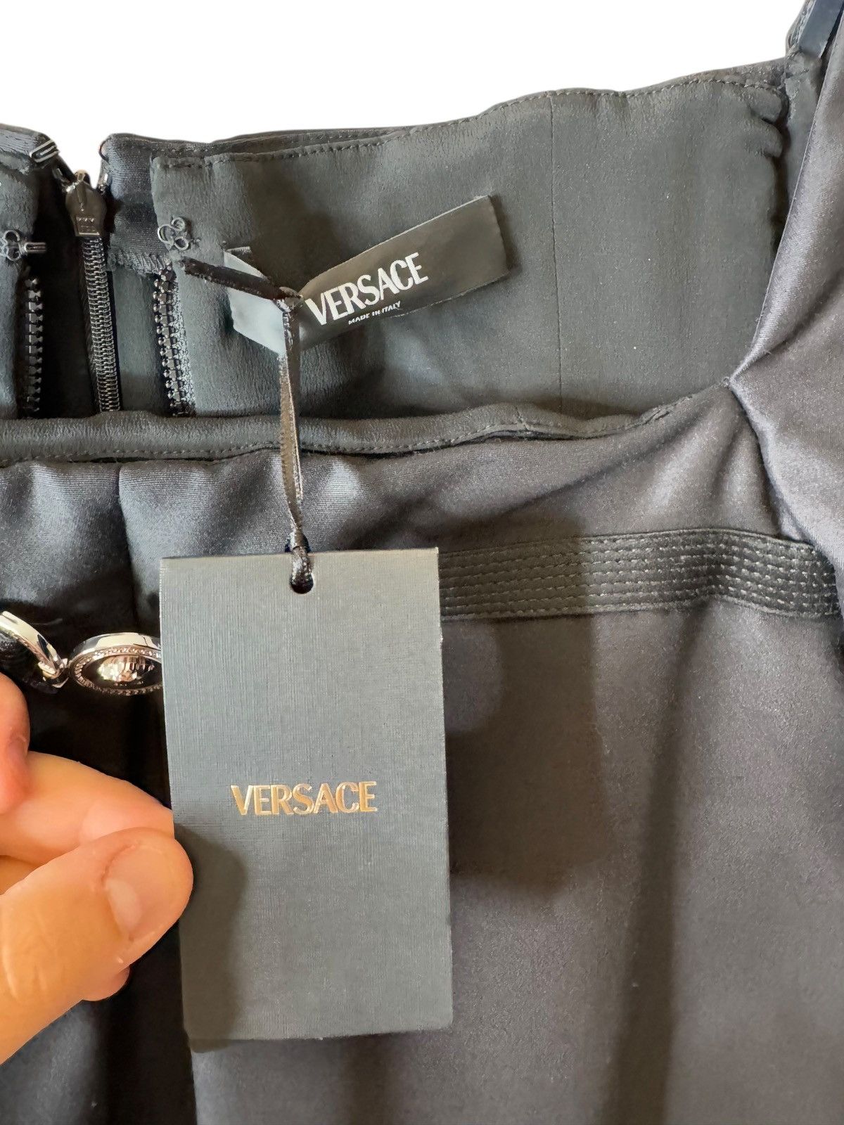 Versace Versace Medusa ’95 Black Mini Dress Long Sleeve Size S / US 4 / IT 40 - 9 Thumbnail