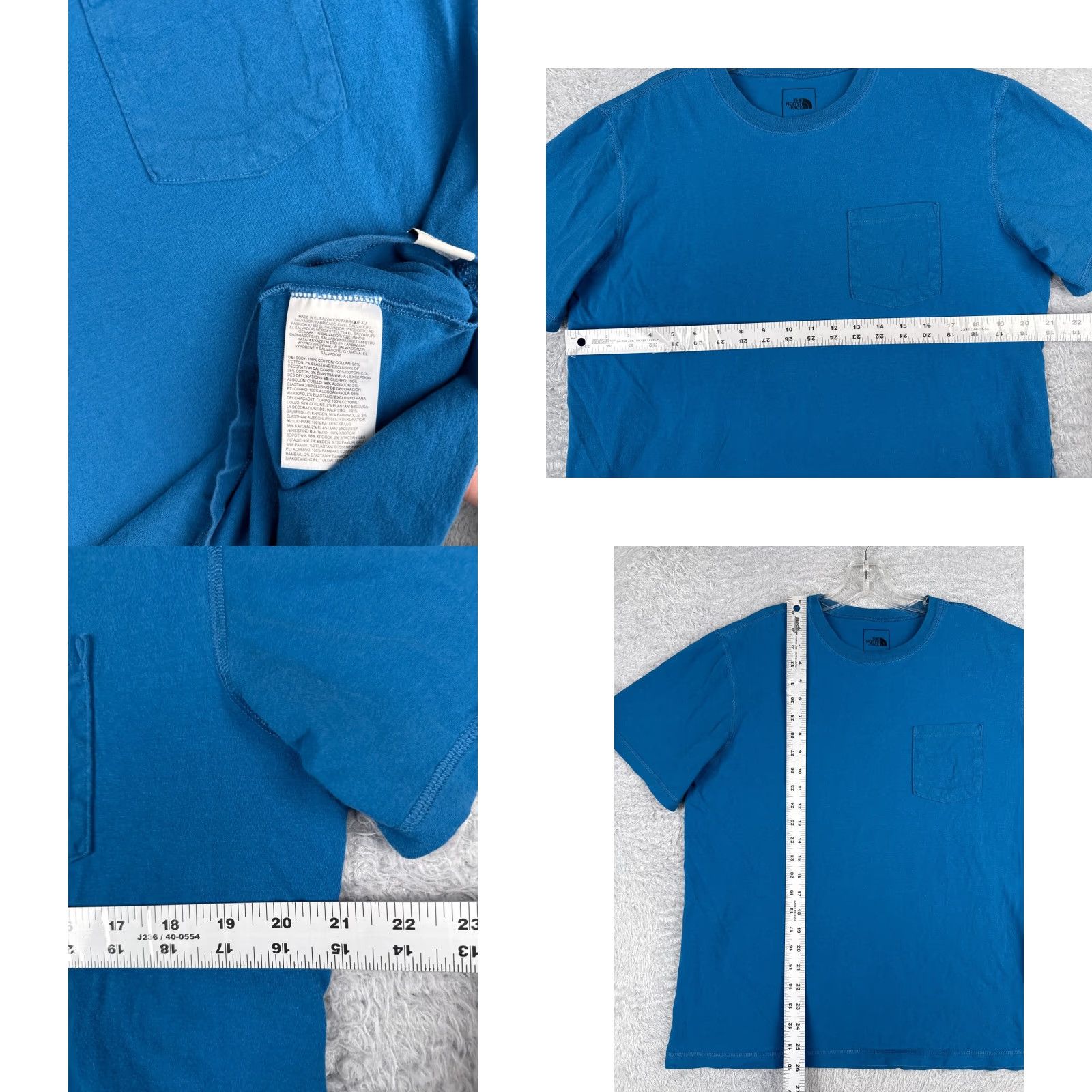 The North Face The North Face Shirt Men L Blue Short Sleeve Crew Neck Cotton Polyester Jersey Pocket Logo All Seasons Breathable Pockets Modern Classic Mens Size US L / EU 52-54 / 3 - 8 Thumbnail