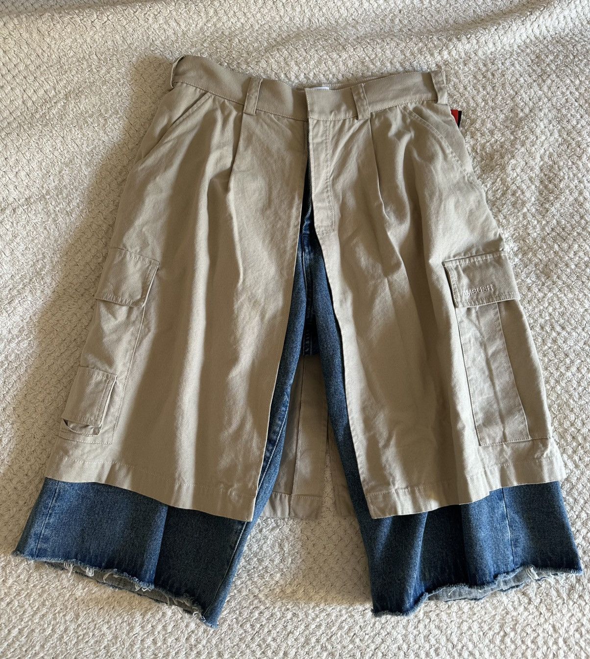 Ambush Design Ambush Wrap Cargo Shorts – Sesame / Navy – EU 48 Size US 32 / EU 48 - 1 Thumbnail