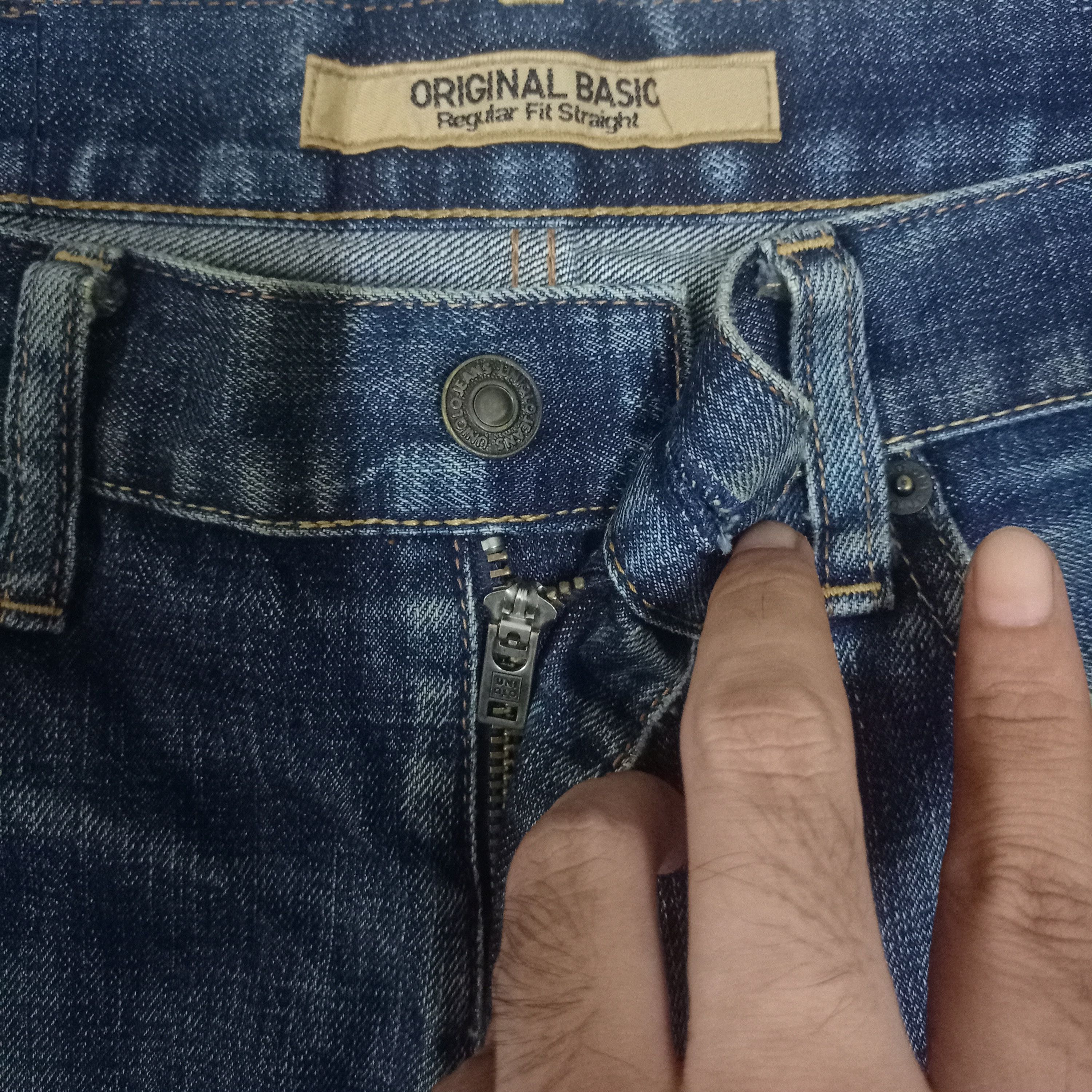 Japanese Brand × Uniqlo Vintage Japanese Uniqlo Mud Wash Distressed Loose Jeans Size US 31 - 3 Thumbnail