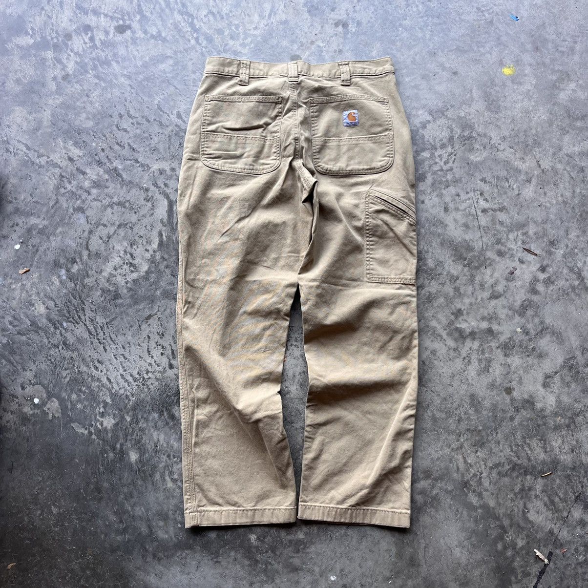 Carhartt × Vintage CRAZY Vintage Y2K Carhartt Beige Tan Work Pants 32x30 Size US 32 / EU 48 - 6 Thumbnail