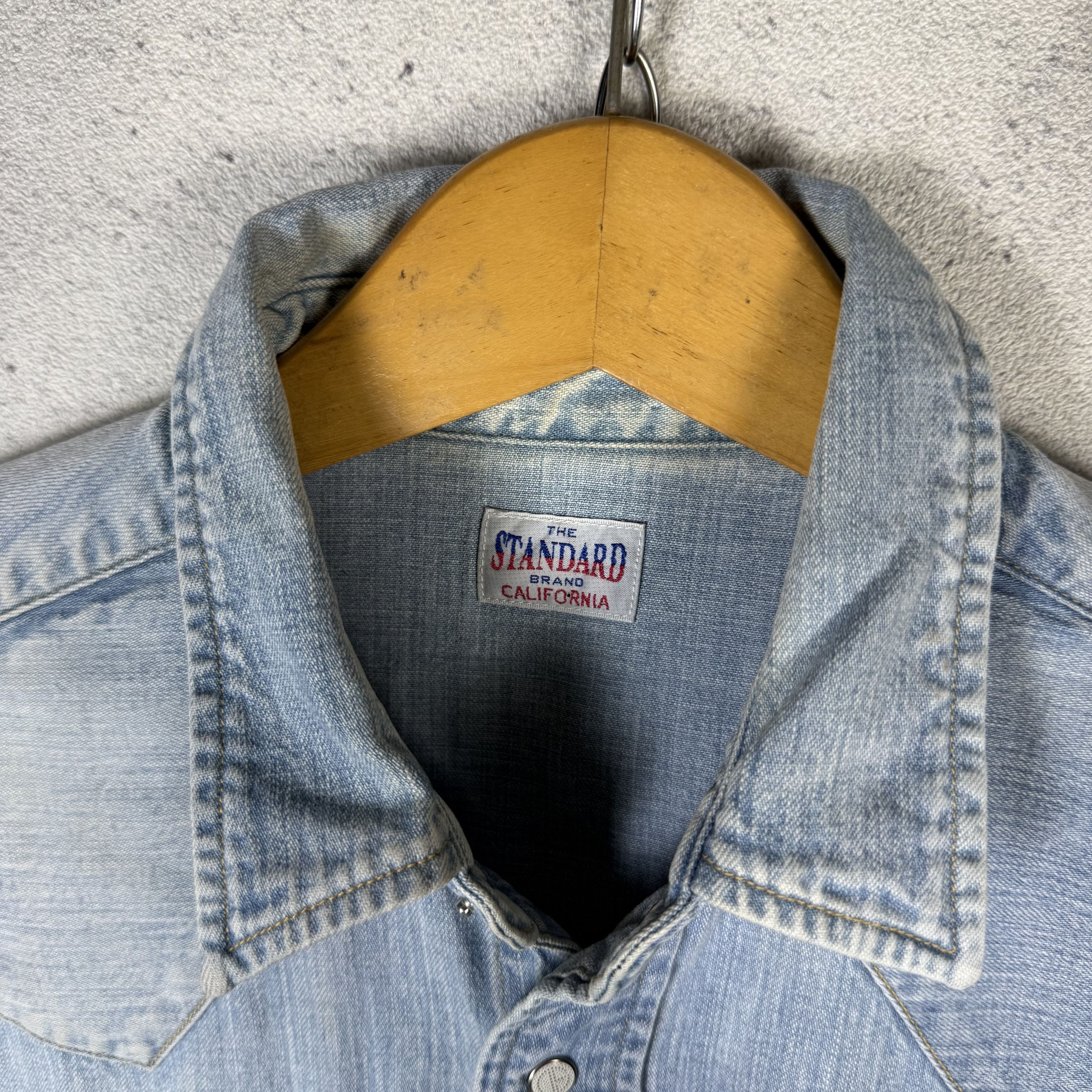 Japanese Brand Standard California Washed Denim Western Shirt Pearl Snap Size US M / EU 48-50 / 2 - 5 Thumbnail