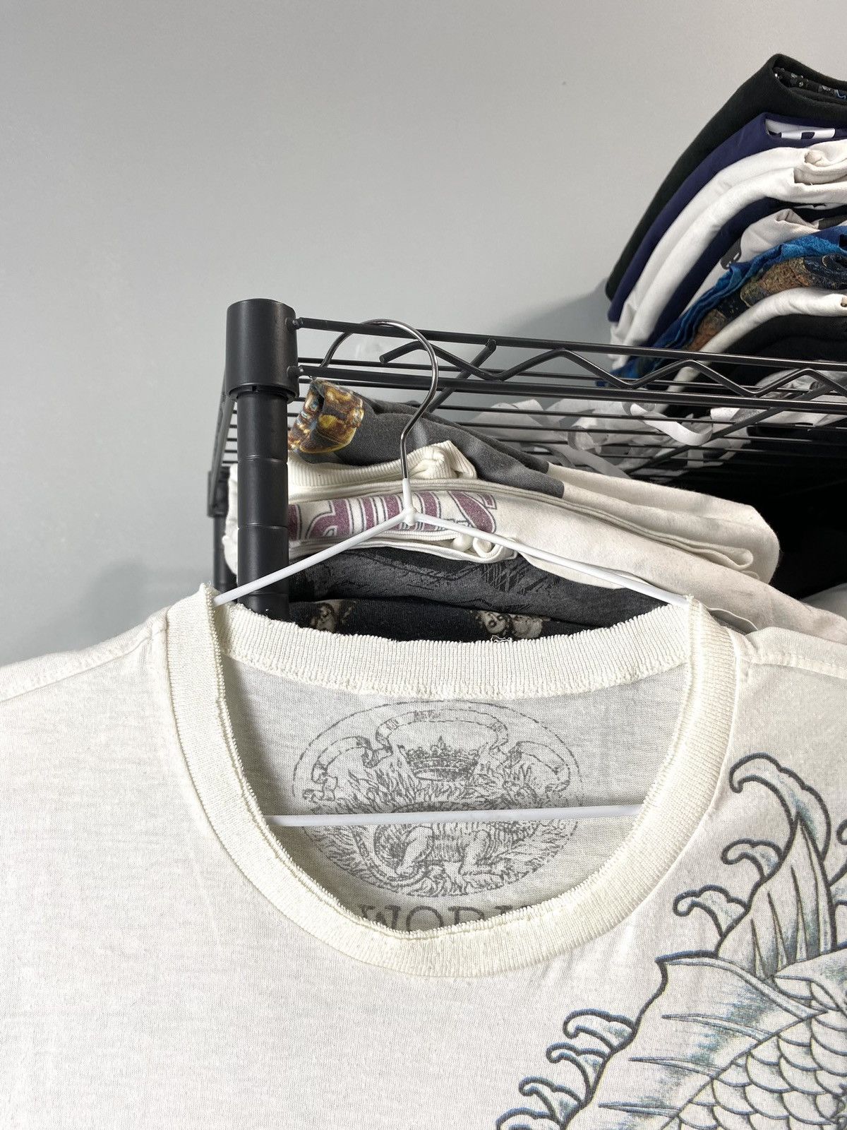 Christian Audigier Vintage Japan Style Fish Prints T Shirt Ed Hardy Style Size US L / EU 52-54 / 3 - 5 Thumbnail