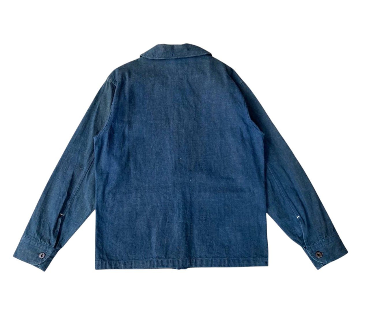 Vintage Vintage 40s-60s Shawl Collar French Blue Chore Denim Jacket Size US L / EU 52-54 / 3 - 13 Thumbnail