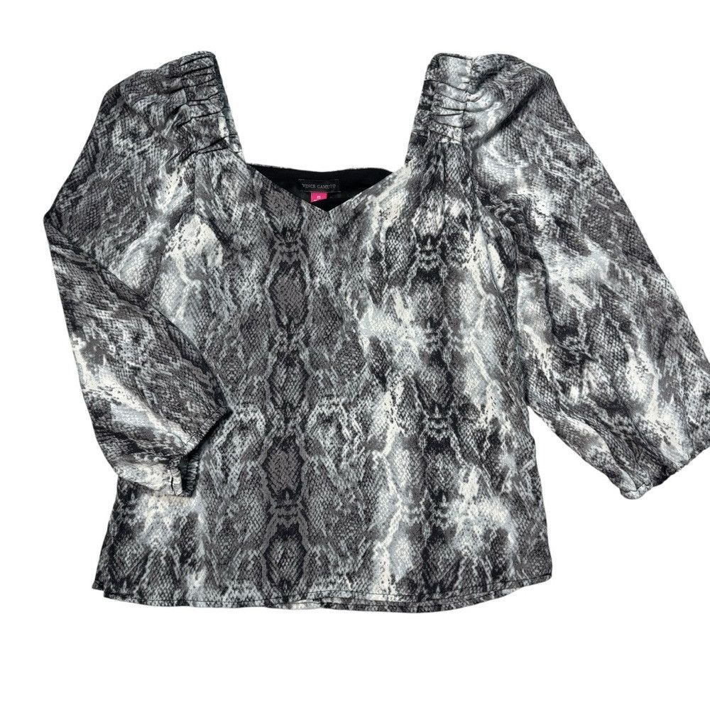 Vince Camuto NWT New $79 Vince Camuto Snake Print V-neck 3/4 Sleeve Blou Size XS / US 0-2 / IT 36-38 - 6 Thumbnail