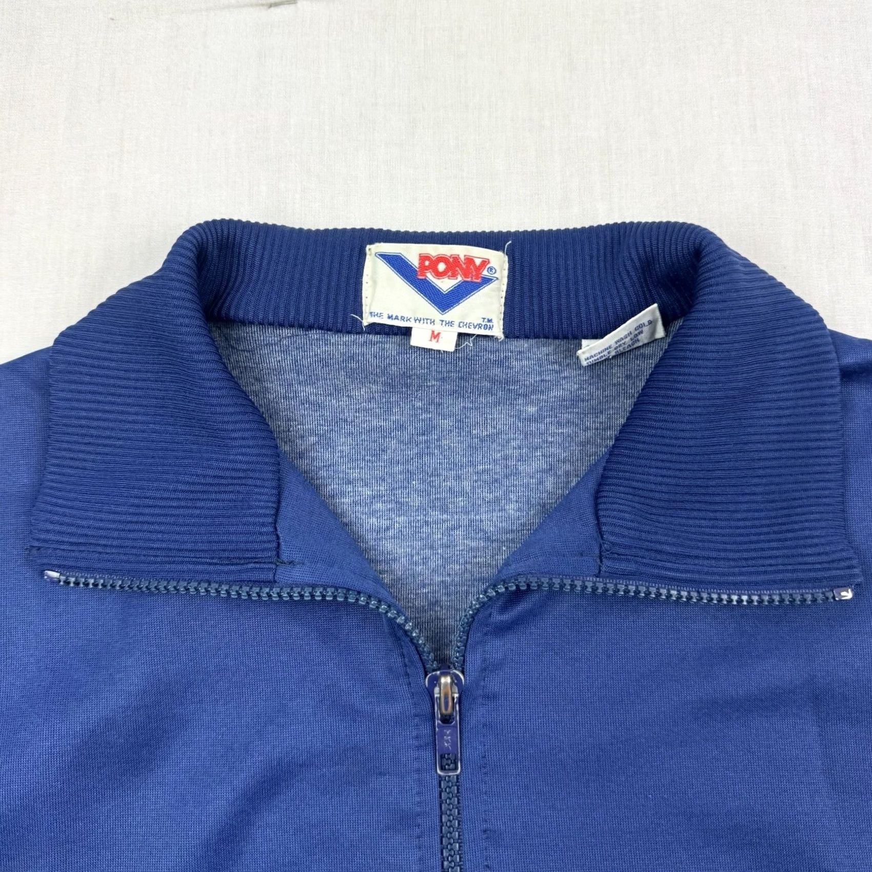 PONY VINTAGE PONY Athletic Jacket Men M Blue 80s Classic Collared Full Zip Sweatshirt-style Jacket Size US M / EU 48-50 / 2 - 5 Thumbnail