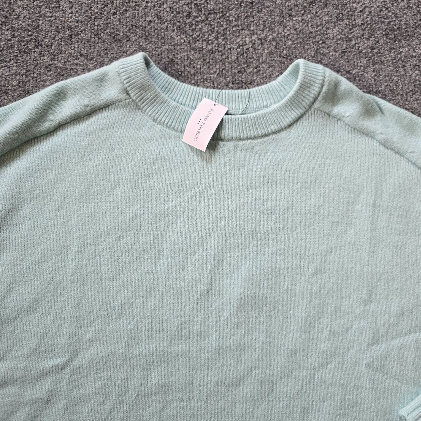 Banana Republic Banana Republic Sweater Womens Size L Green Wool Blend Long Sleeve Round Neck Pullover Size L / US 10 / IT 46 - 2 Thumbnail