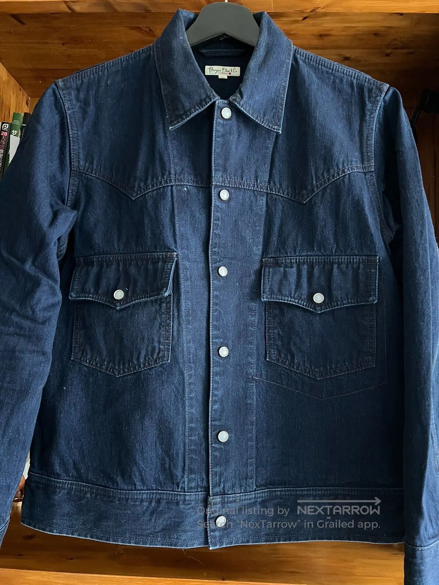 Burgus Plus blue dyed work jacket with gem buttons. Size US S / EU 44-46 / 1 - 5 Thumbnail