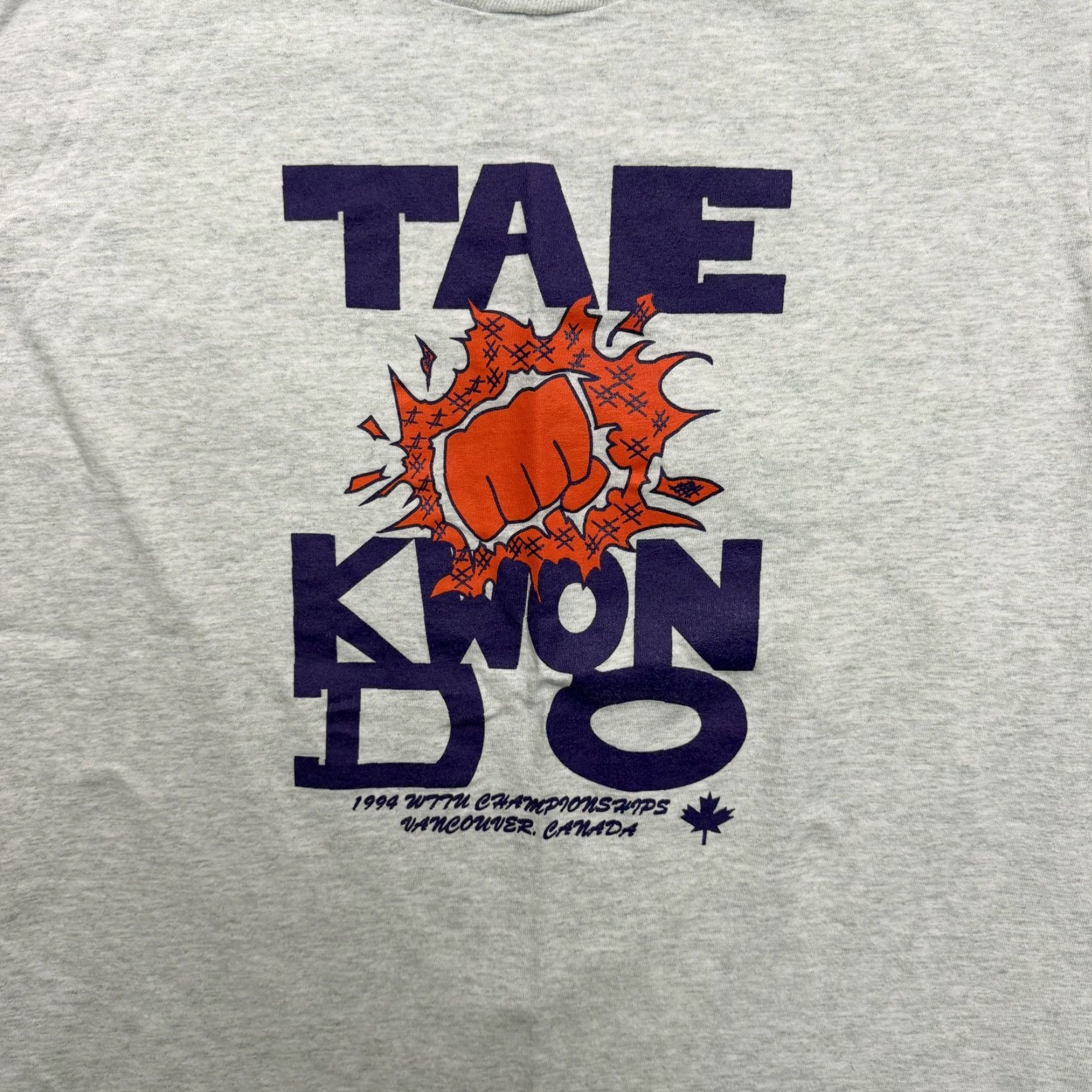 Fruit Of The Loom VINTAGE Fruit Of The Loom Taekwondo TKD Shirt Mens Large Gray 1994 Vancouver Size US L / EU 52-54 / 3 - 3 Thumbnail