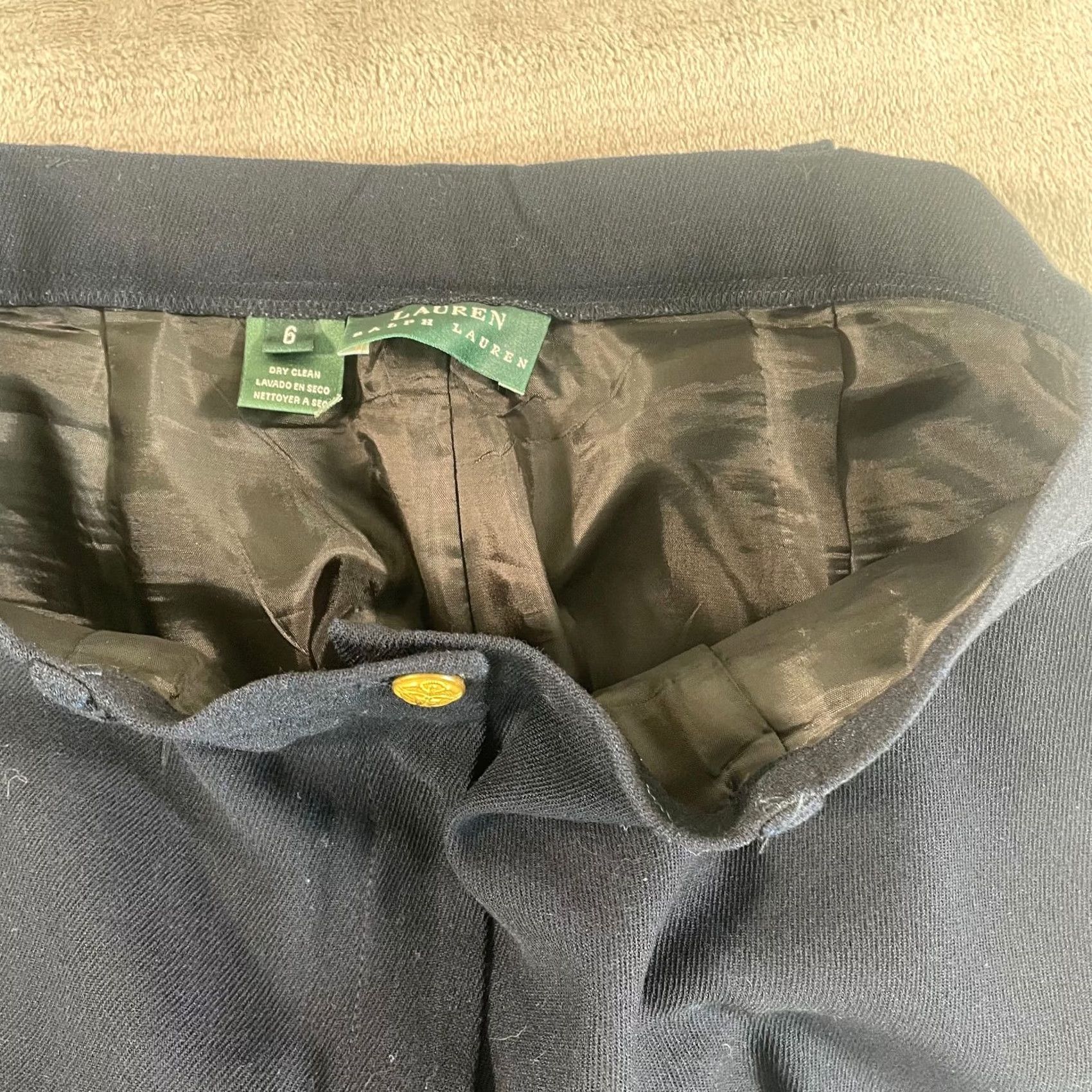 Ralph Lauren VINTAGE Lauren Ralph Lauren LRL Wide Leg Trouser Pants Women 6 Navy Gold Button Size 28" / US 6 / IT 42 - 4 Thumbnail