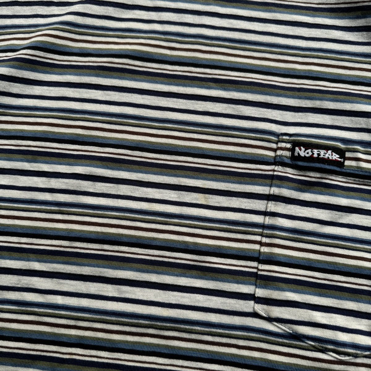 Vintage Thrashed Faded Distressed No Fear Striped Shirt ERD Grunge Size US L / EU 52-54 / 3 - 8 Thumbnail