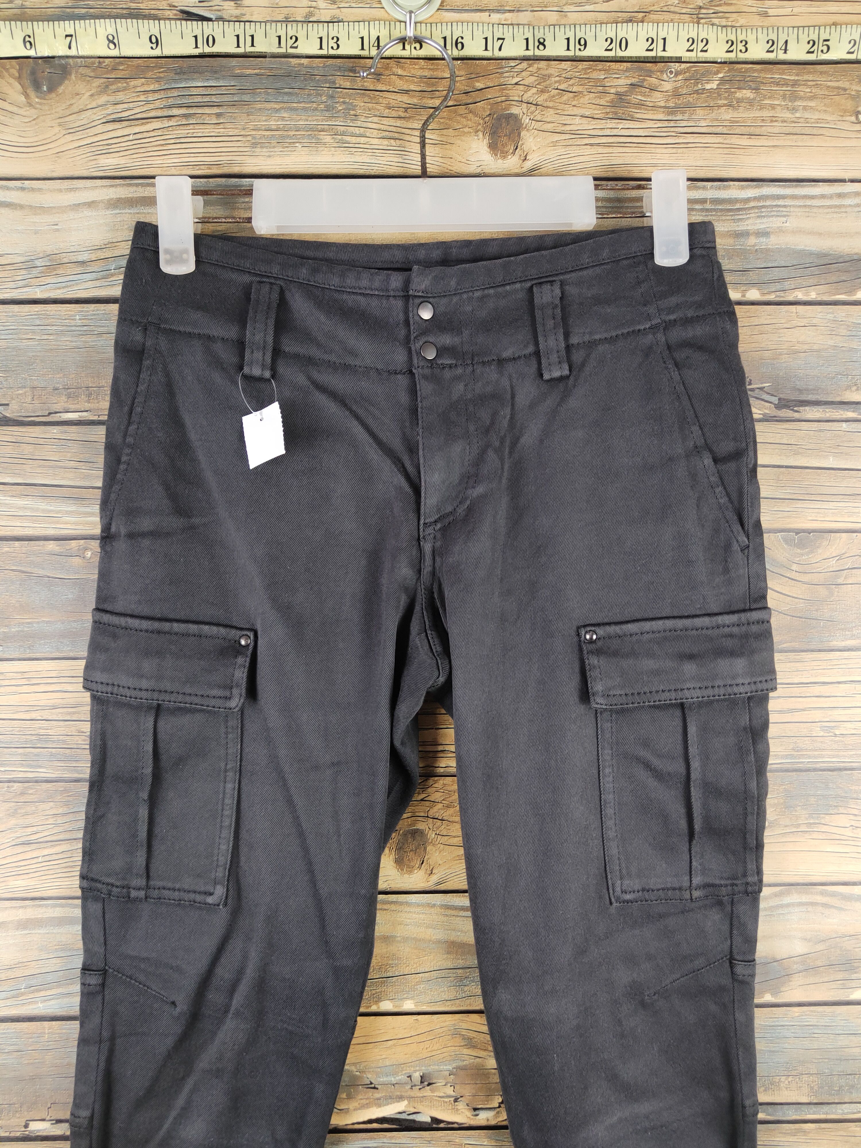 Japanese Brand DL Des Pres Black Multipocket Cargo Pants #2421 Size 26" / US 2 / IT 38 - 2 Thumbnail