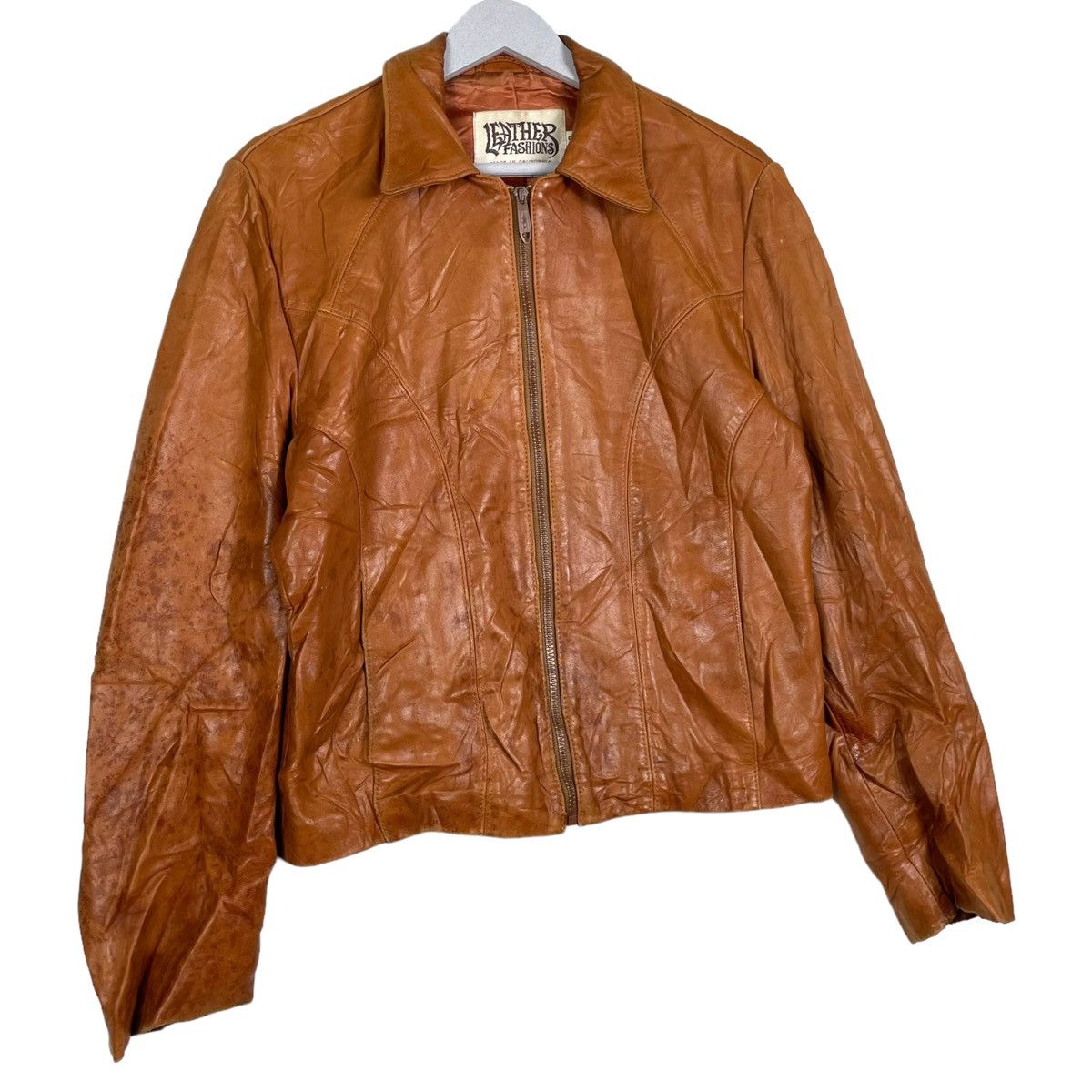 Vintage 💥80s COWHIDE LEATHER BIKER INSPIRED SCHOTT JACKET Size US S / EU 44-46 / 1 - 3 Thumbnail