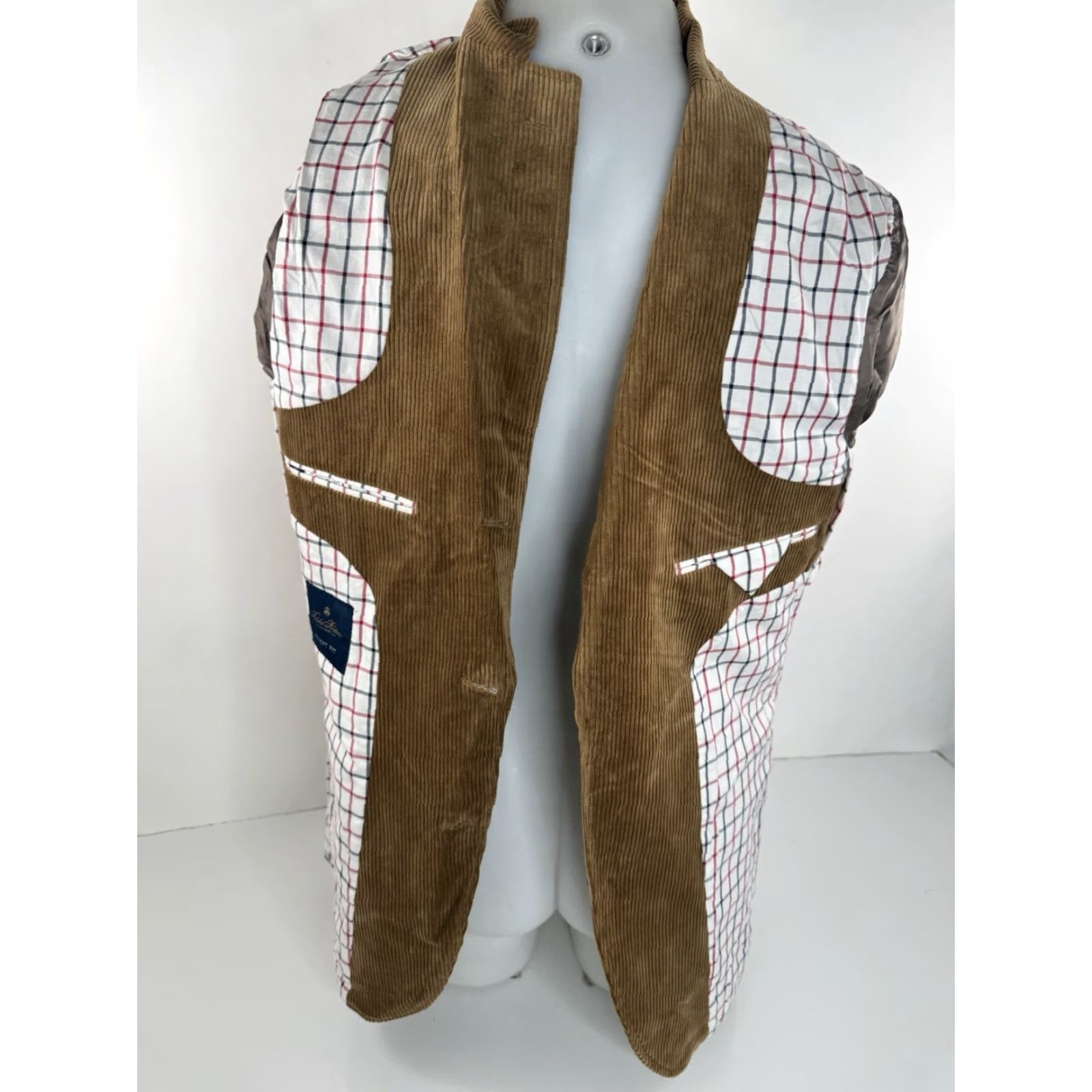 Brooks Brothers BROOKS BROTHERS Corduroy Blazer Jacket Belted Back Elbow Patch 40 R Brown Mens Wool Corduroy Blazer B1 EXC Size 40R - 5 Thumbnail
