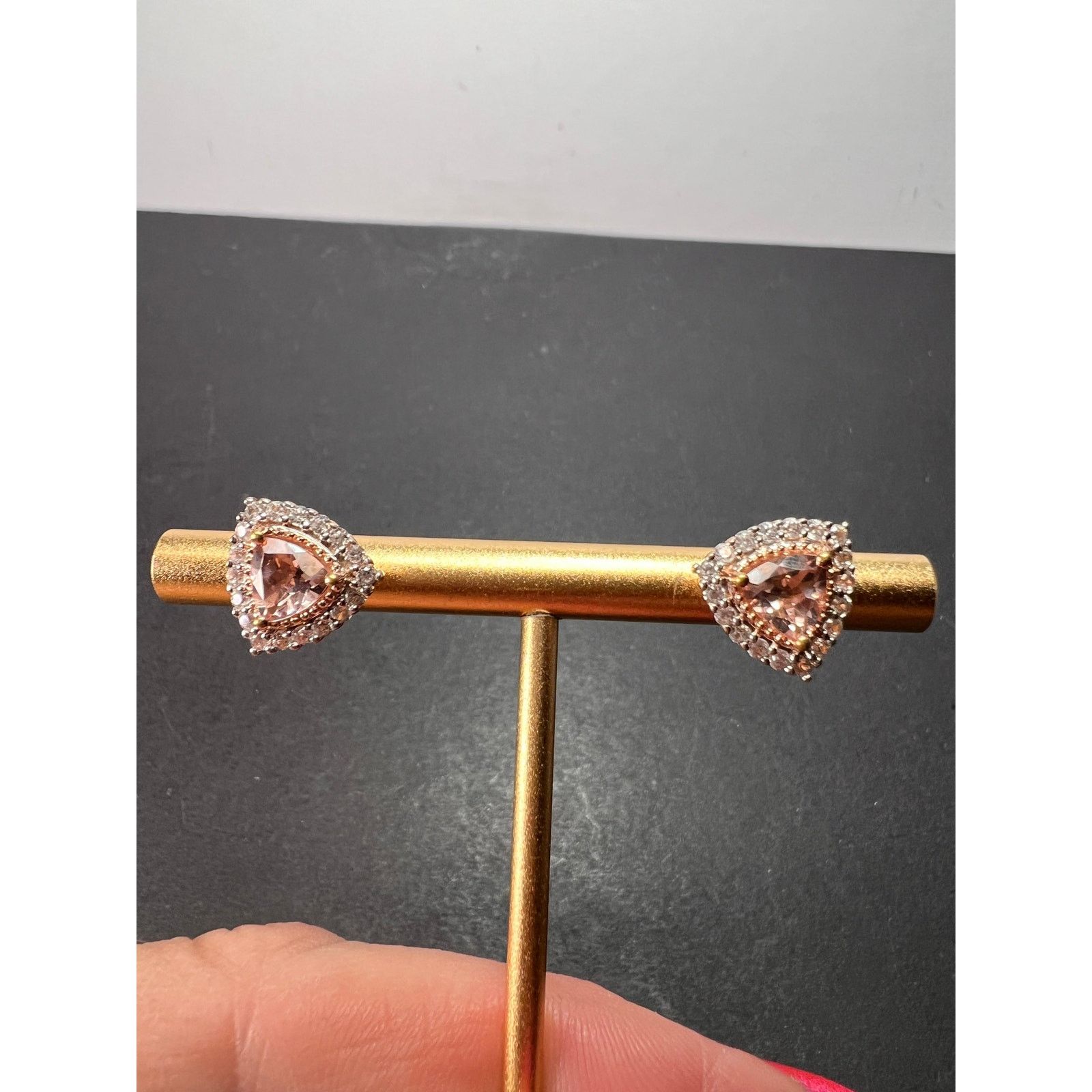 Other Morganite and zircon rose gold over sterling stud earrings Size ONE SIZE - 5 Thumbnail