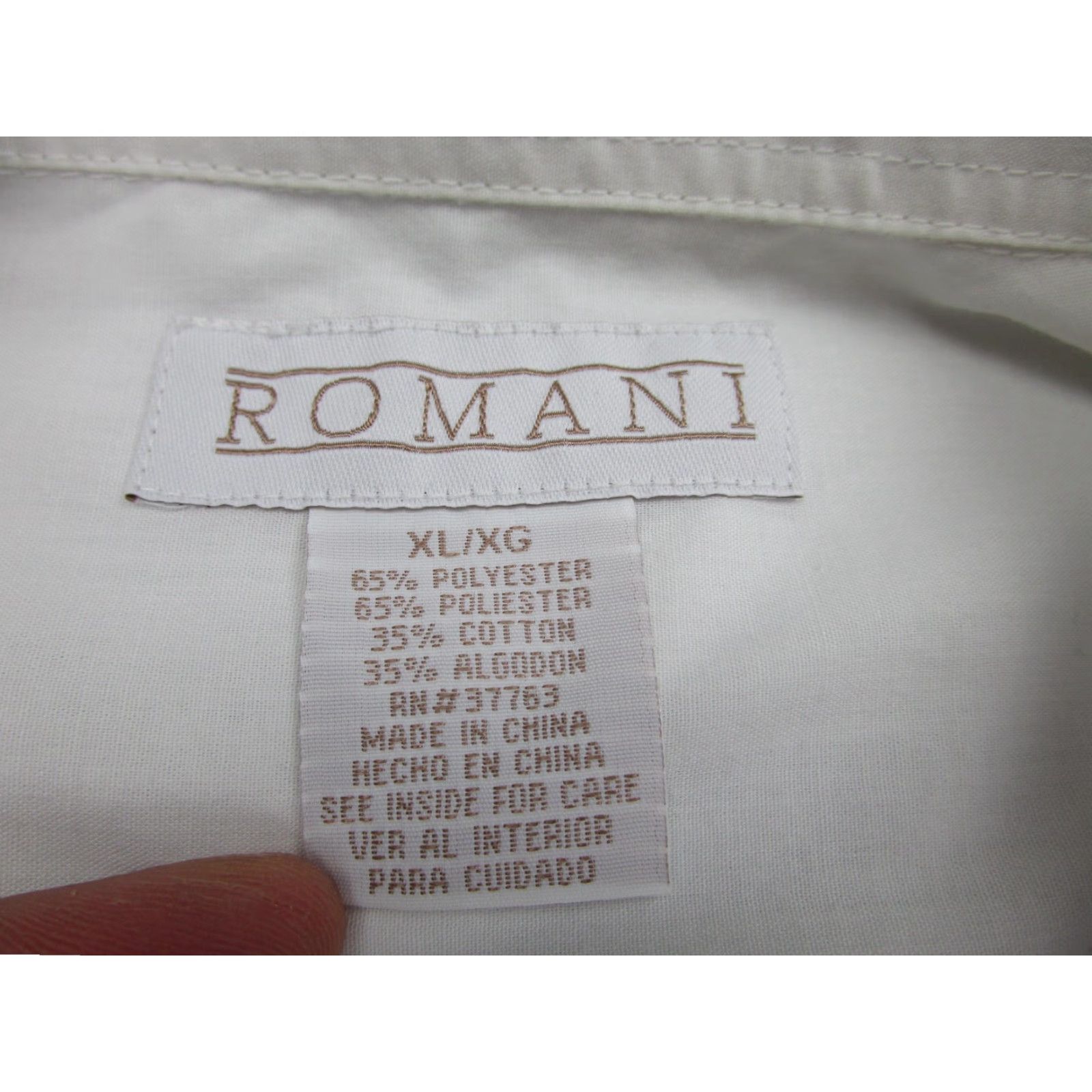 Vintage ROMANI Altria Shirt Mens XL White Guayabera Cuban Embroidered Rockabilly Romani Logo Size US XL / EU 56 / 4 - 4 Thumbnail
