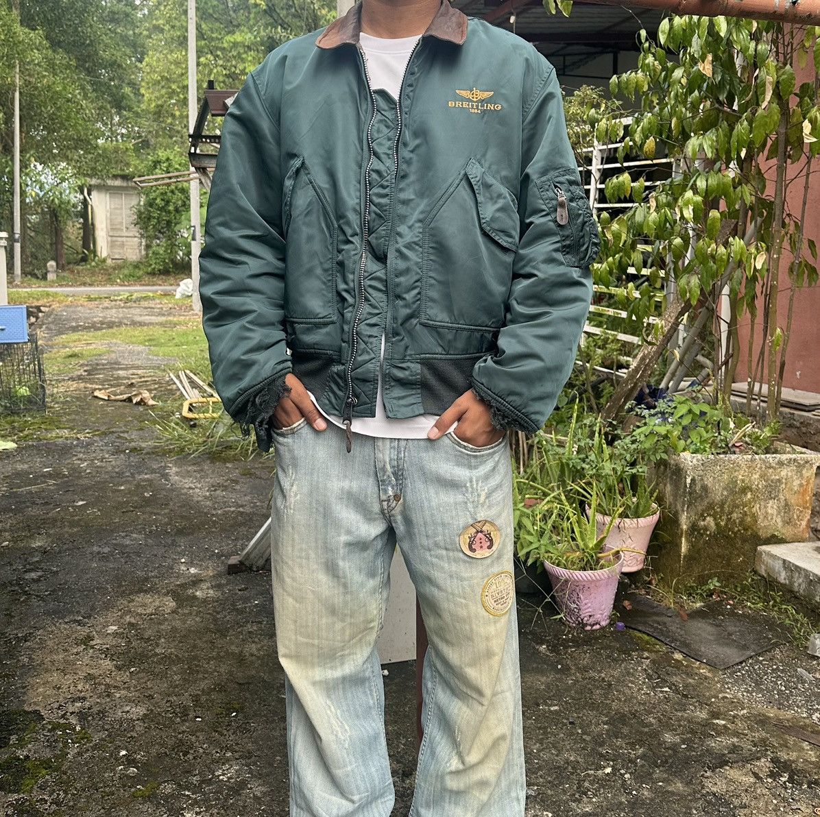 Alpha Industries 🪖Vintage THRASHED MA-1 Alpha Industries Bomber Jacket Size US L / EU 52-54 / 3 - 1 Thumbnail
