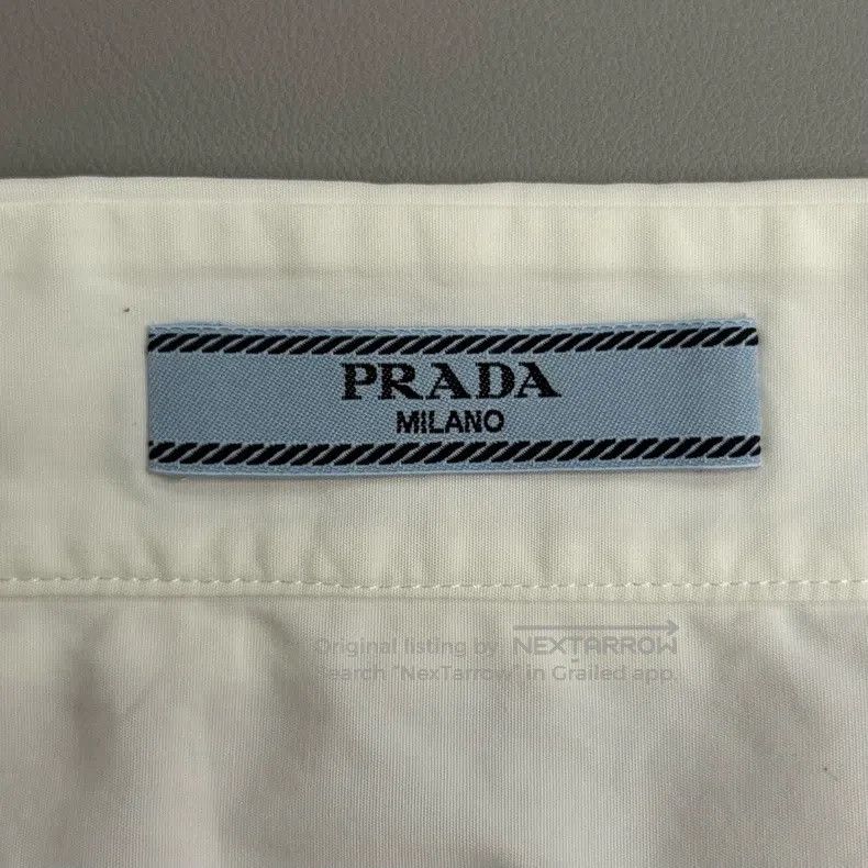 Prada Prada White cloth triangle bow shirt Size S / US 4 / IT 40 - 5 Thumbnail