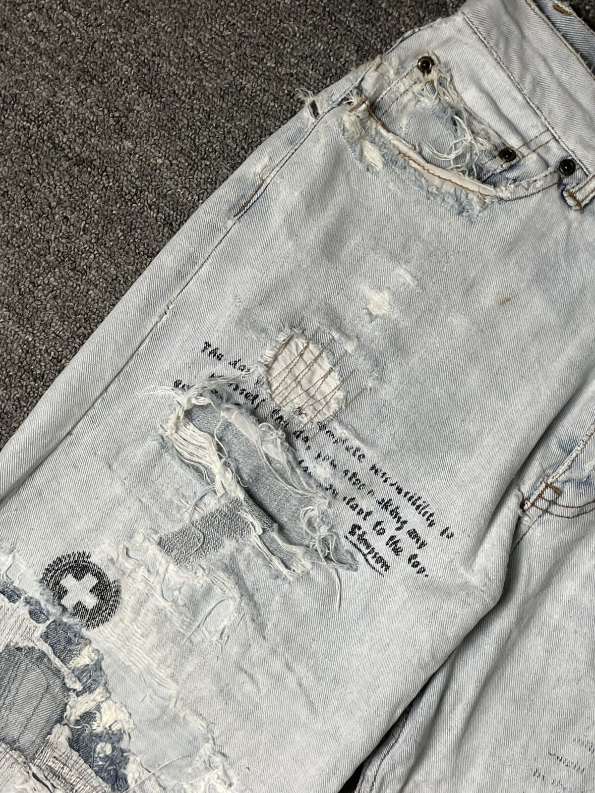 Japanese Brand × Vintage Vintage NYLAUS Custom Ripped Jeans (89) Size US 33 - 6 Thumbnail