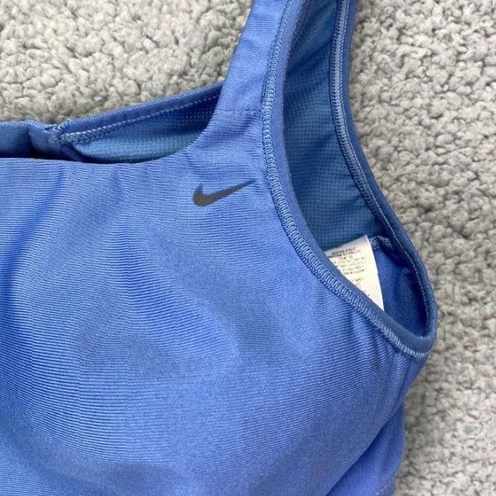 Nike Nike Sports Bra Womens 34B Blue Dri-Fit Gym Yoga Workout Racerback Hook & Eye Swoosh Dri-FIT Nike Size ONE SIZE - 3 Thumbnail