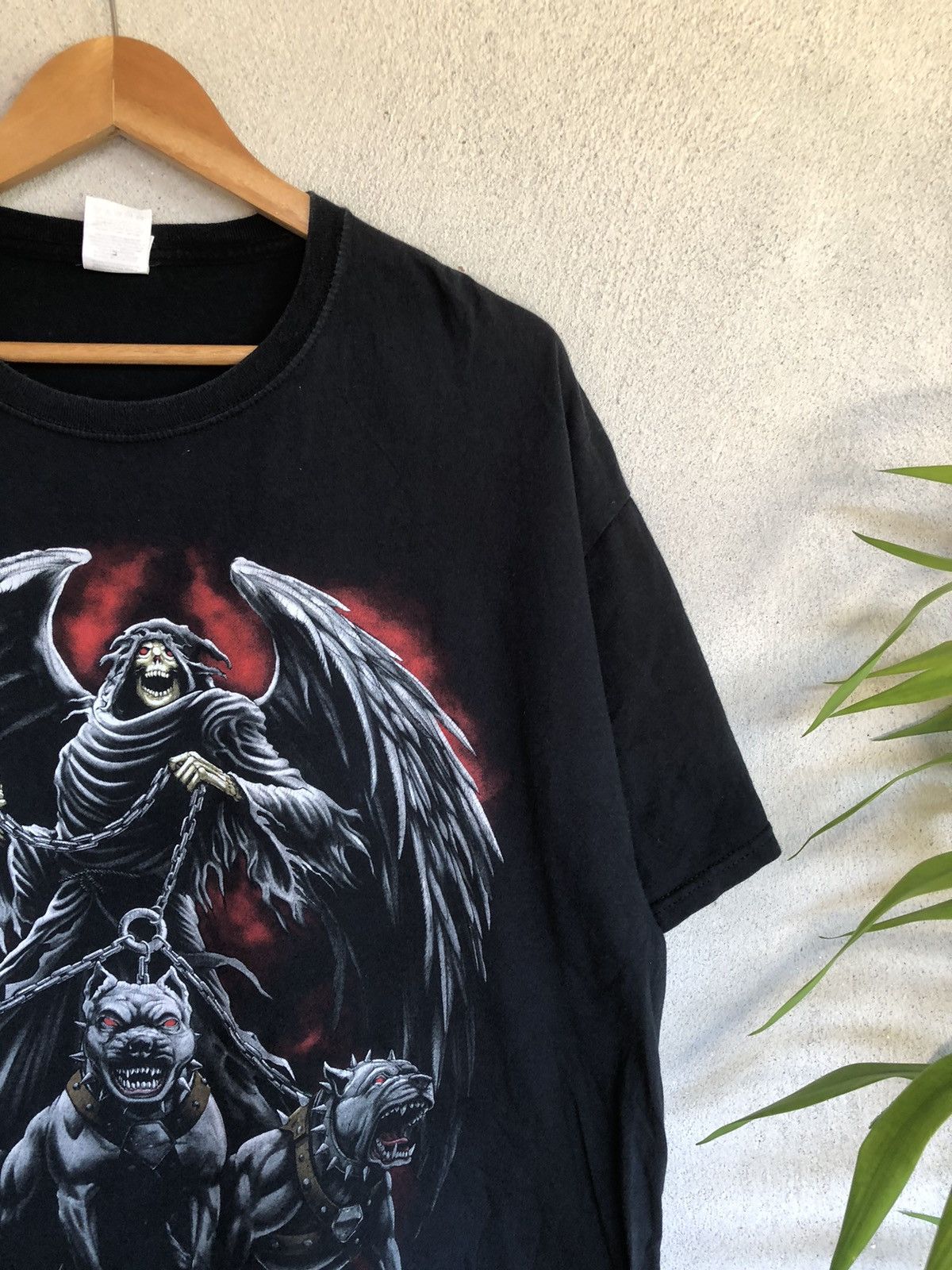 Affliction × Vintage Crazy Vintage Y2K Hellhound Reaper Pit Bulls Tee Size US XL / EU 56 / 4 - 5 Thumbnail
