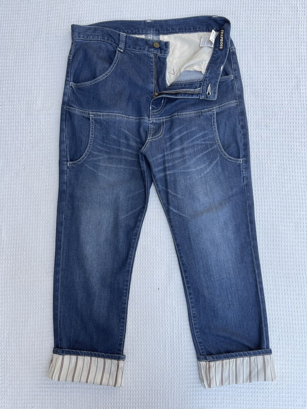 Frapbois LastDrop🔥Rare🔥Vtg FRAPBOIS Issey Miyake Japan Designer Jeans Size US 34 / EU 50 - 3 Thumbnail