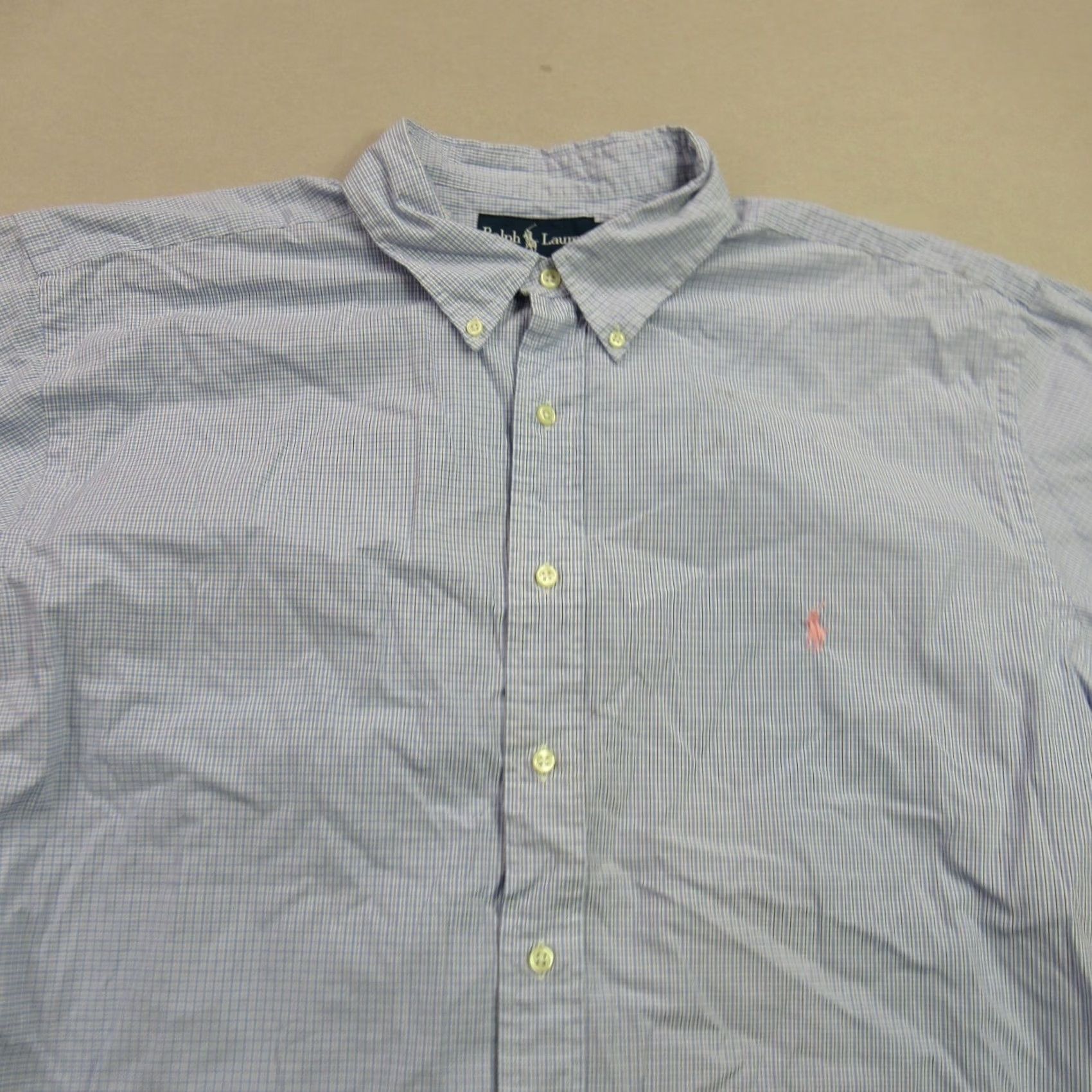 Polo Ralph Lauren Polo Ralph Lauren Shirt Mens 1XB Short Sleeve Button Front Casual Plaid Blue Polo Ralph Lauren Shirt Mens 1XB Short Sleeve Button Front Plaid Blue Size US XL / EU 56 / 4 - 3 Thumbnail