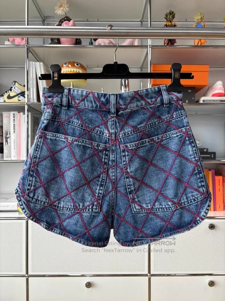 Chanel Chanel Diamond check denim shorts Size 42" / US 20 - 2 Thumbnail