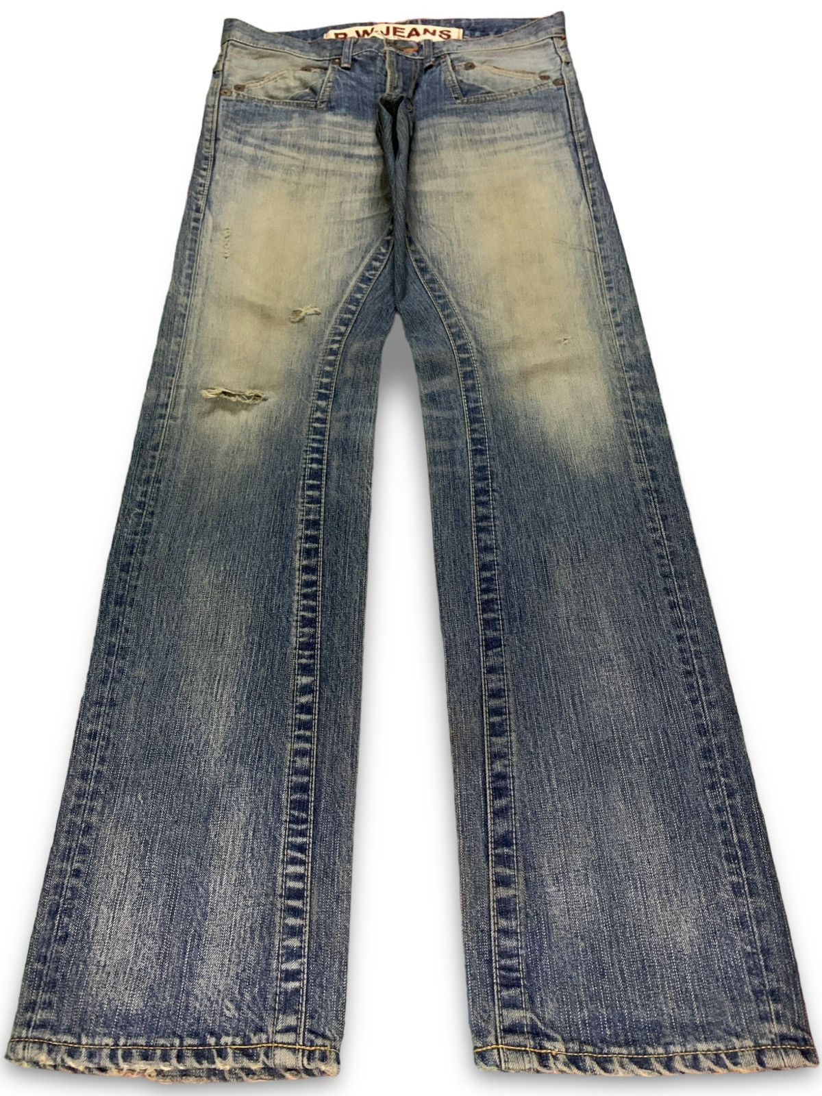 Japanese Brand Vintage Japanese Blue Way Rusty Wash Distressed Loose Jeans Size US 32 / EU 48 - 1 Thumbnail