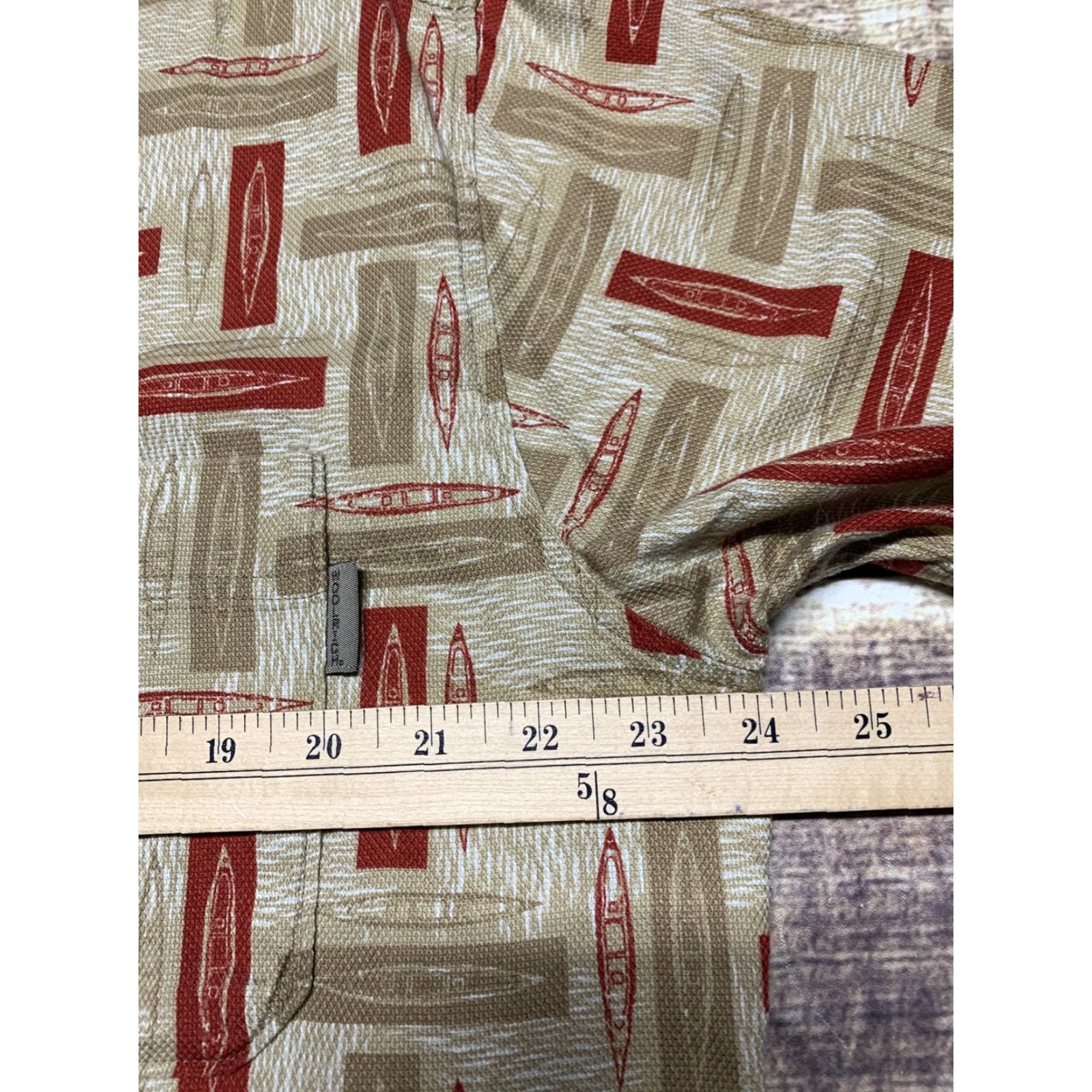 Vintage Woolrich Shirt Short Sleeve Button-Down Casual Travel Mens L Brown Red Cotton Geometric Pattern Size US L / EU 52-54 / 3 - 6 Thumbnail