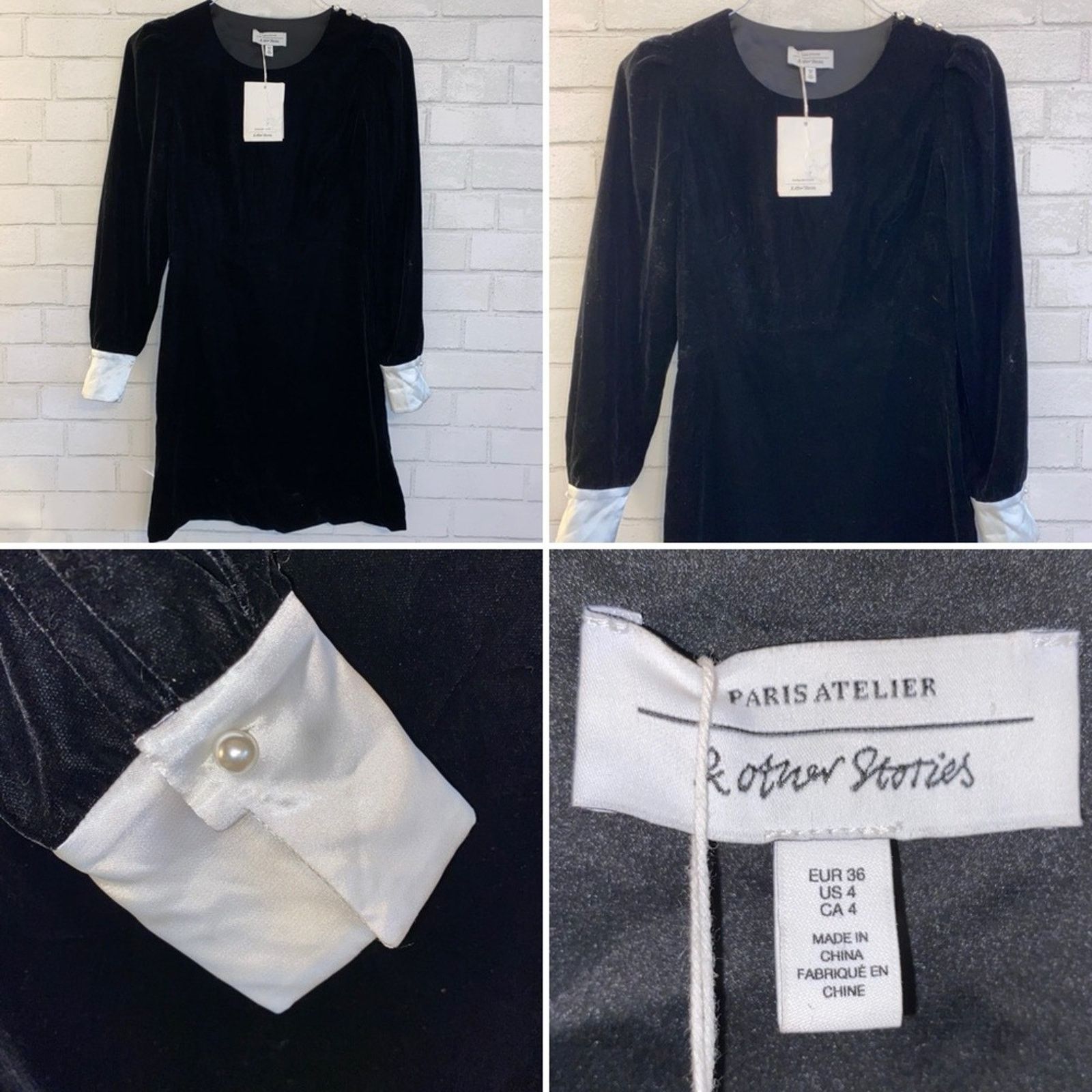 & Other Stories NEW & Other Stories Paris Atelier Velvet Cuff Dress XS NWT Size XS / US 0-2 / IT 36-38 - 2 Thumbnail